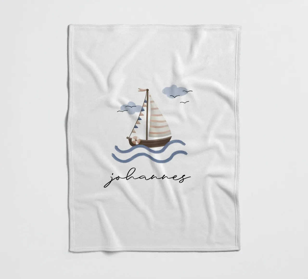 Sailboat fleece blanket by we line studio - design