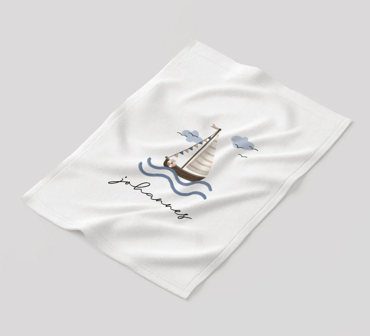 Sailboat fleece blanket by we line studio - design