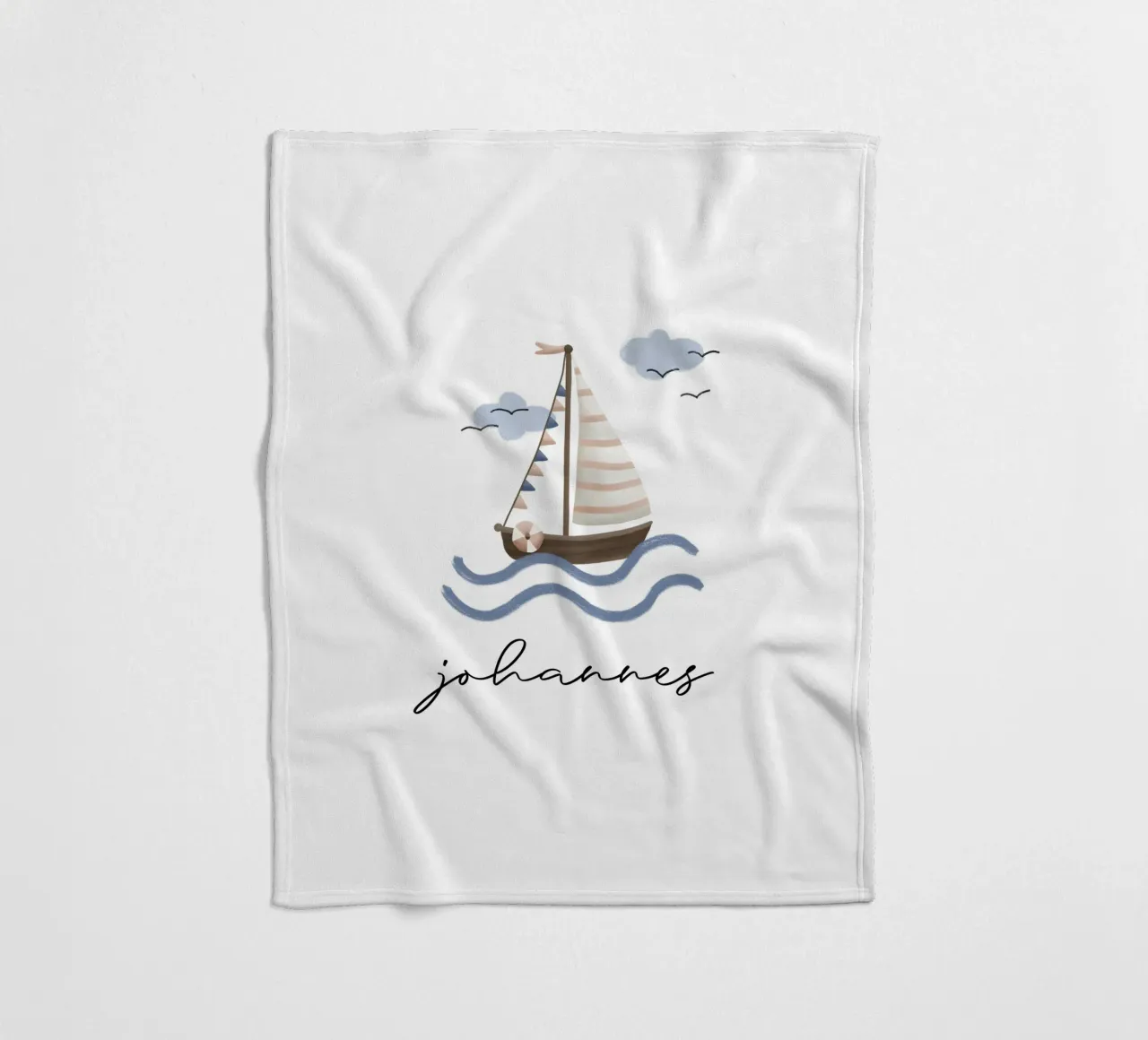 Sailboat fleece blanket by we line studio - design