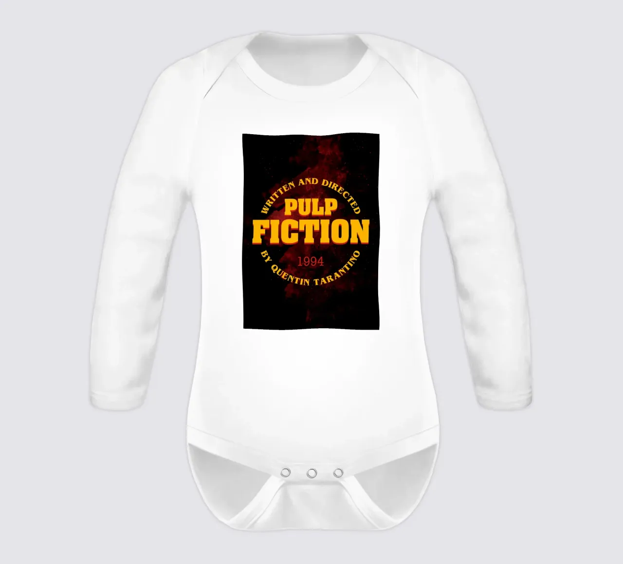 Pulp Fiction Logo long-sleeve baby romper by nabakumov