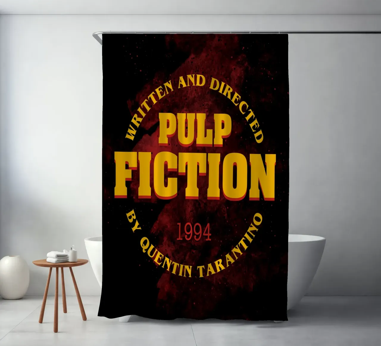 Pulp Fiction Logo shower curtain by nabakumov