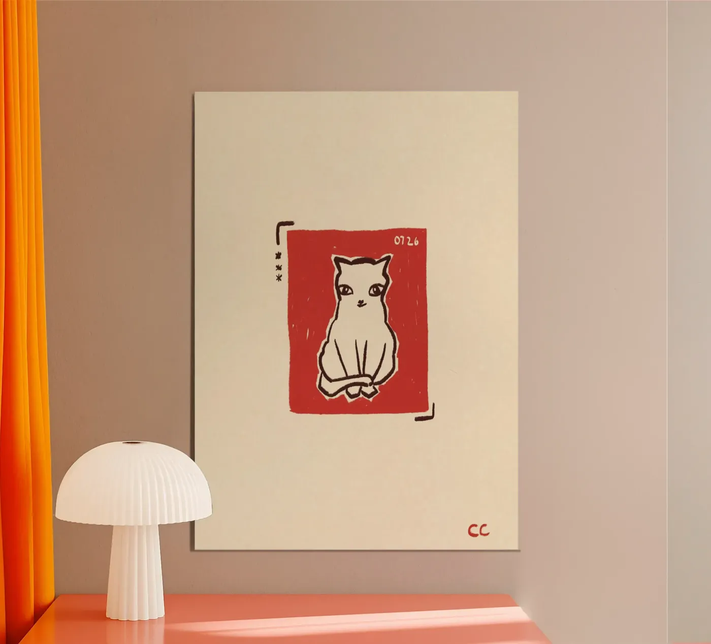 Sitzende Katze poster da Candid Chroma