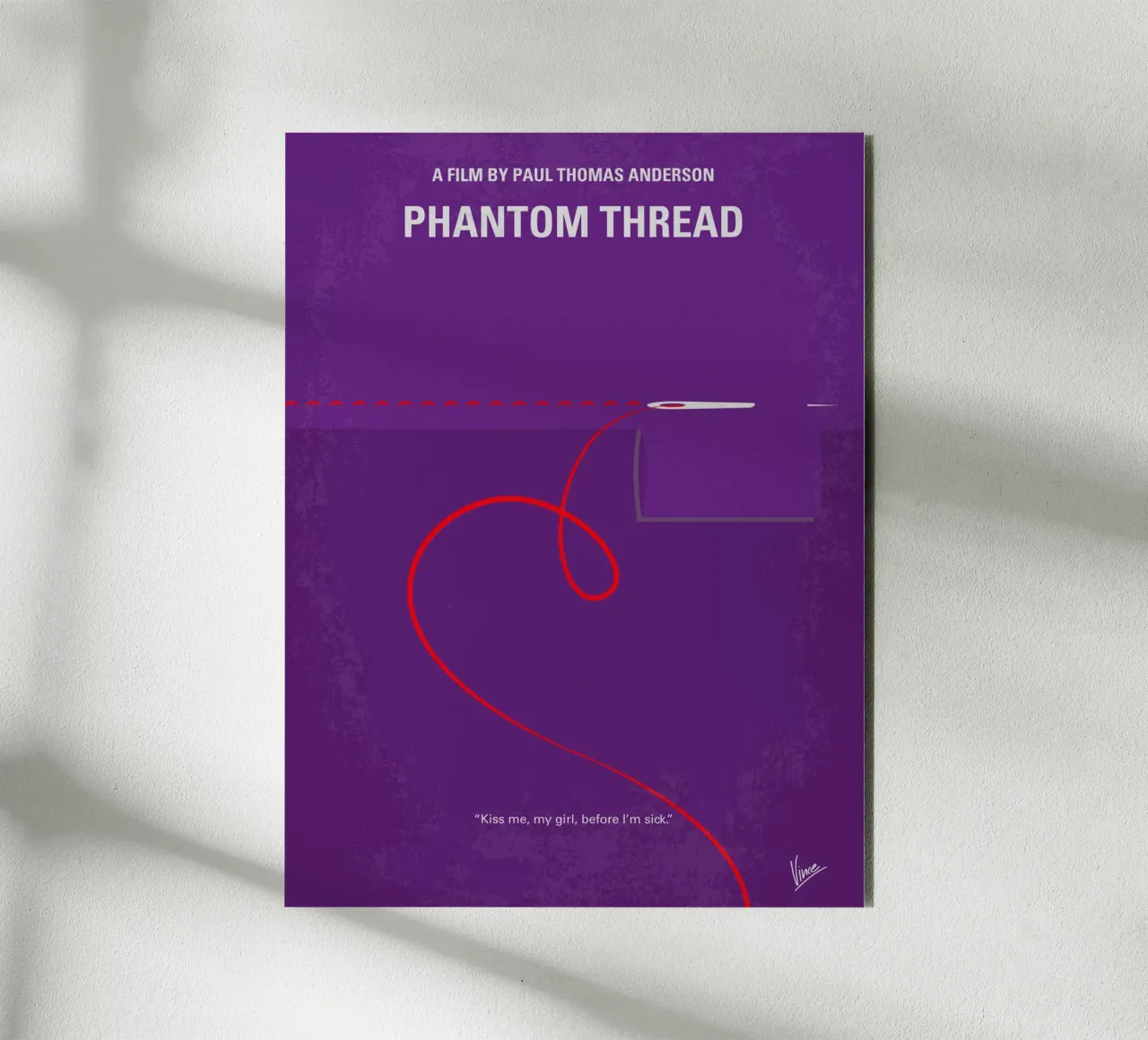 No904 My Phantom Thread minimal movie poster alluminio dibond da Chungkong
