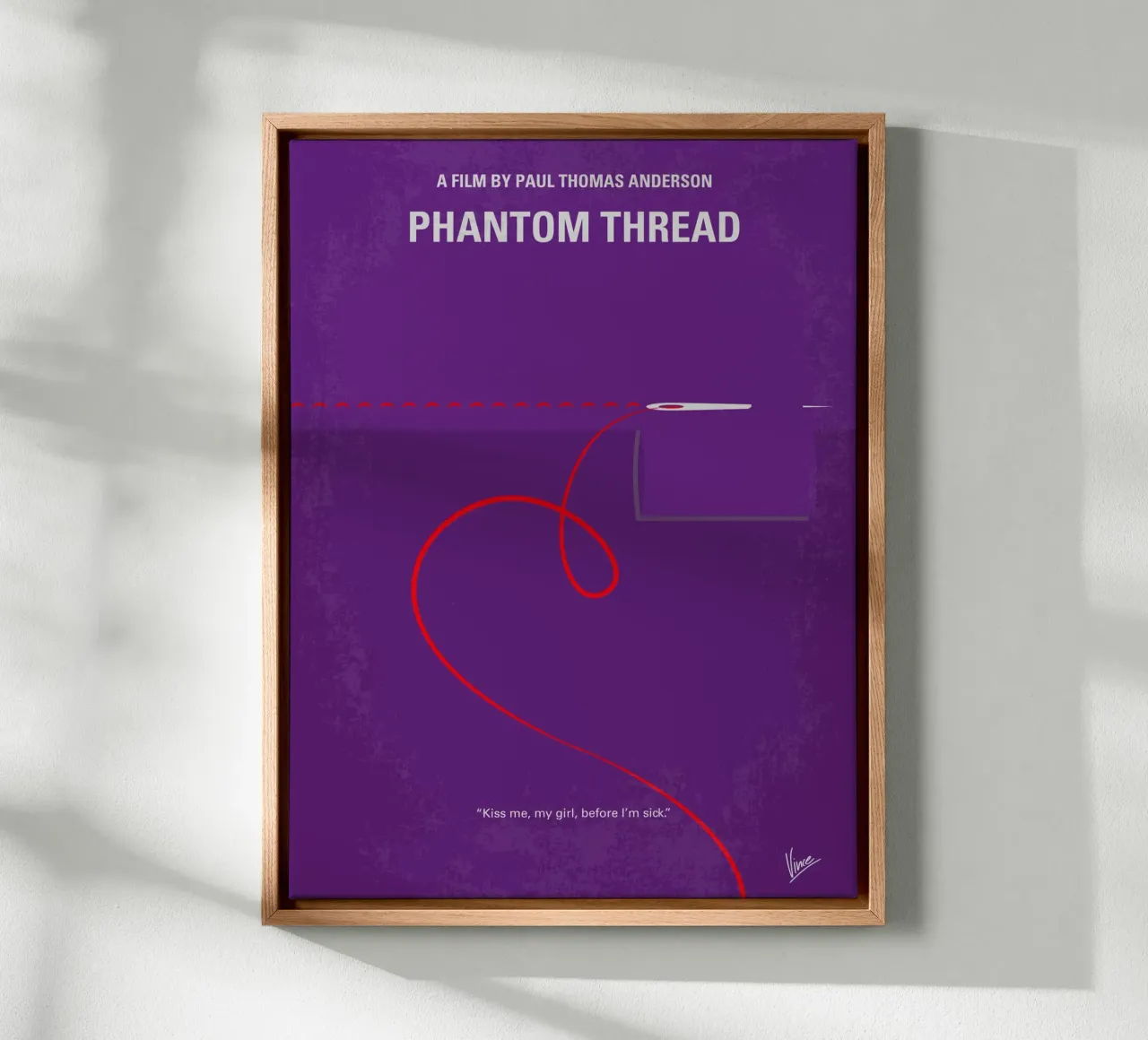 No904 My Phantom Thread minimal movie poster tela con Cornice a cassetta da Chungkong