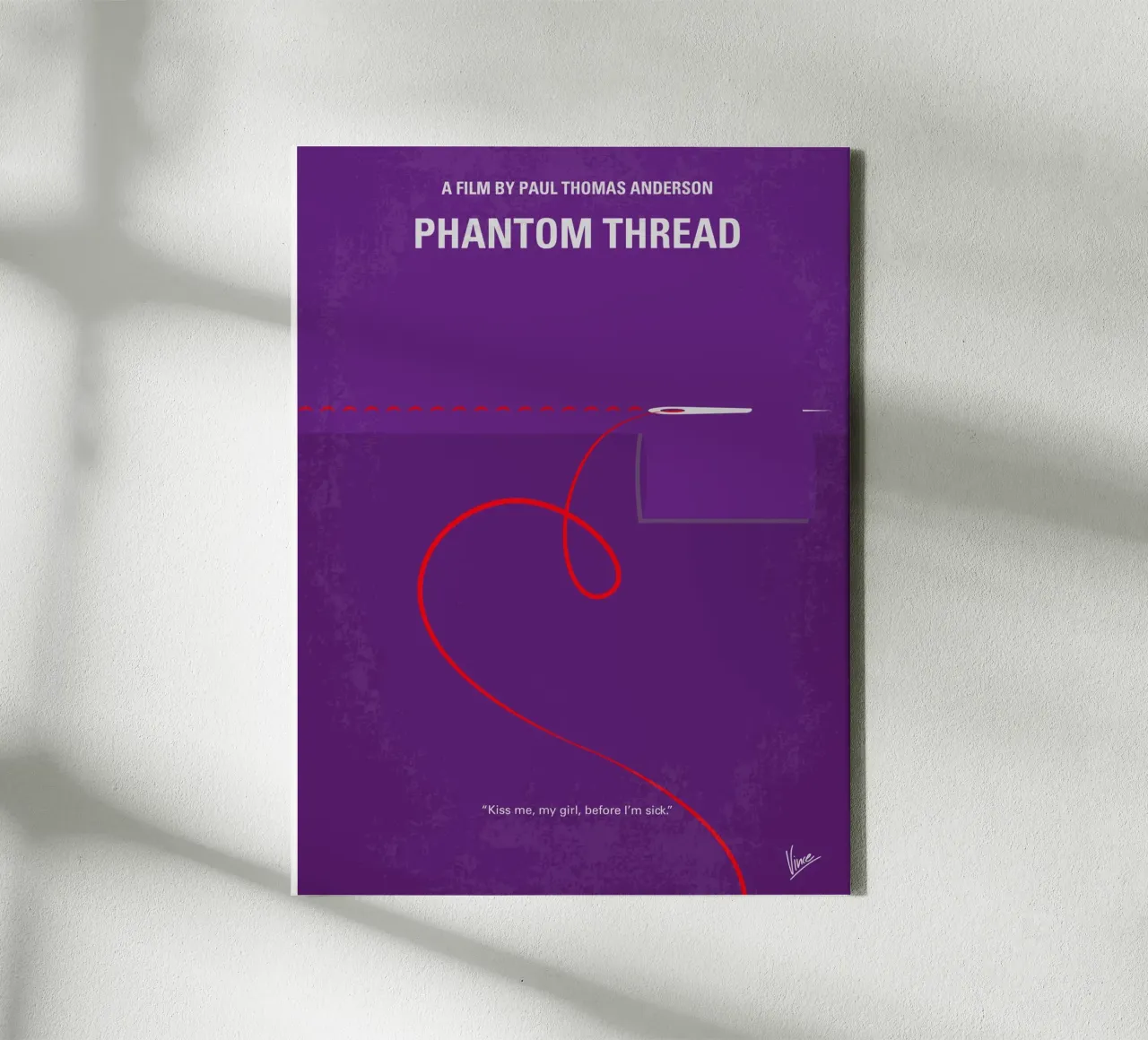 No904 My Phantom Thread minimal movie poster tela con Cornice a cassetta da Chungkong