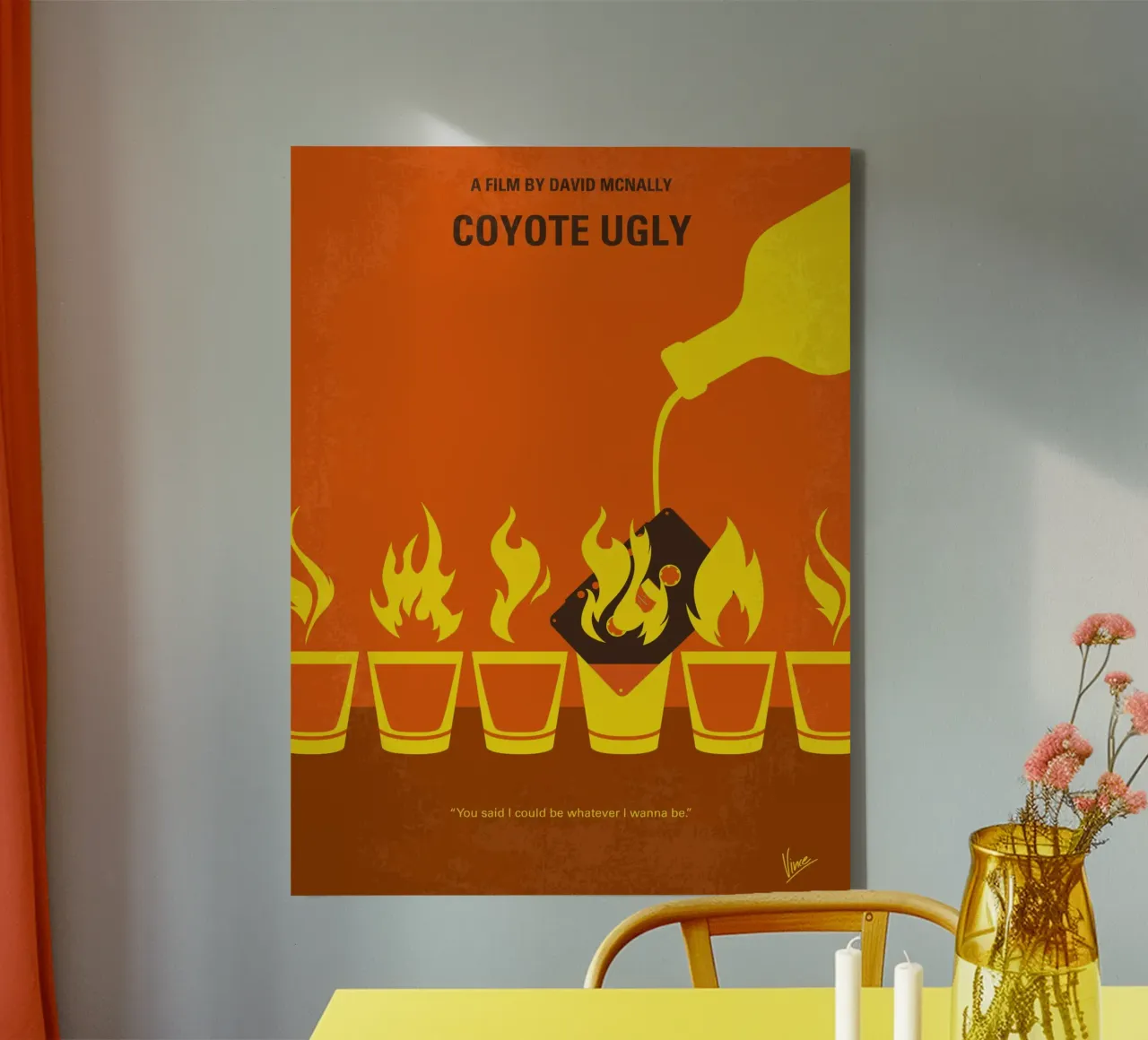 No909 My Coyote Ugly minimal movie poster tela con Cornice a cassetta da Chungkong