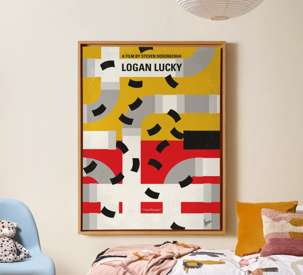 No911 My Logan Lucky minimal movie poster tela con Cornice a cassetta da Chungkong
