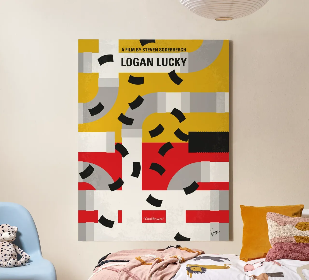 No911 My Logan Lucky minimal movie poster tela con Cornice a cassetta da Chungkong