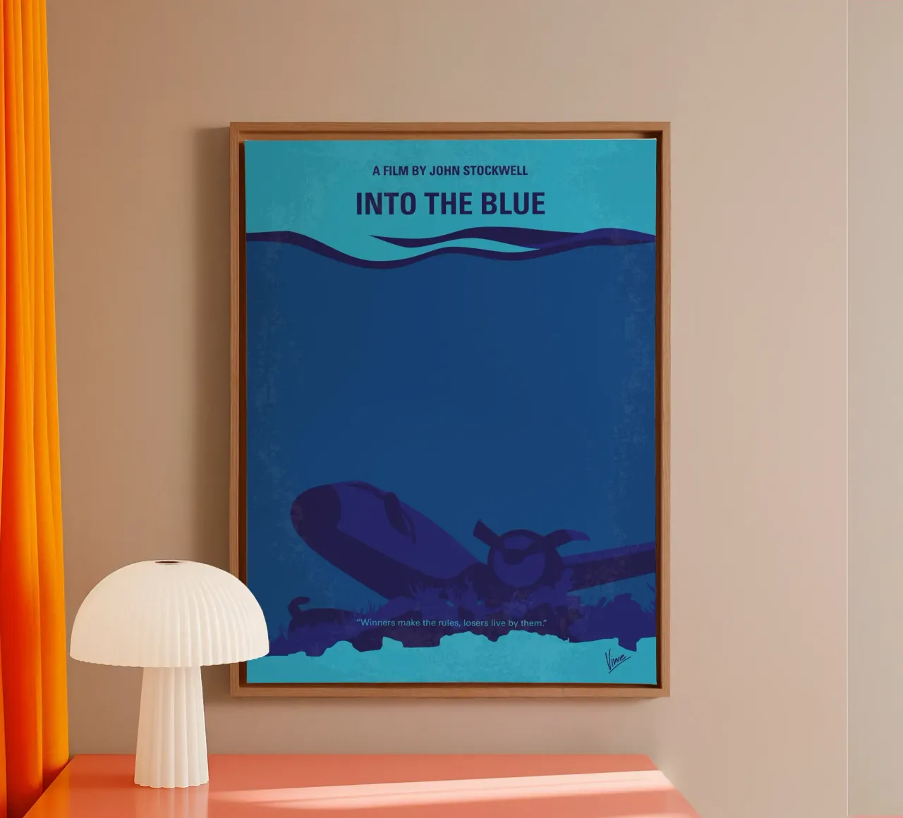 No912 My Into the Blue minimal movie poster tela con Cornice a cassetta da Chungkong