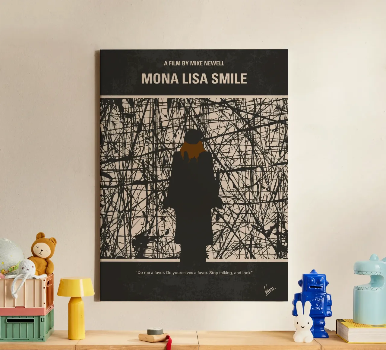 No914 My Mona Lisa Smile minimal movie poster tela con Cornice a cassetta da Chungkong