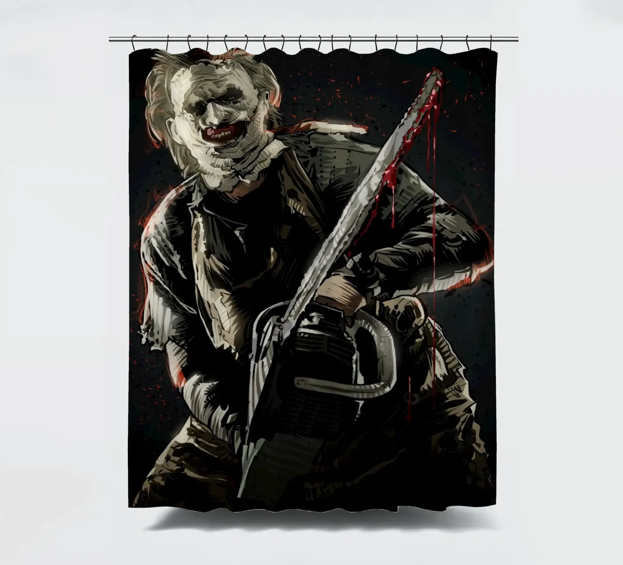 Leatherface shower curtain by nabakumov