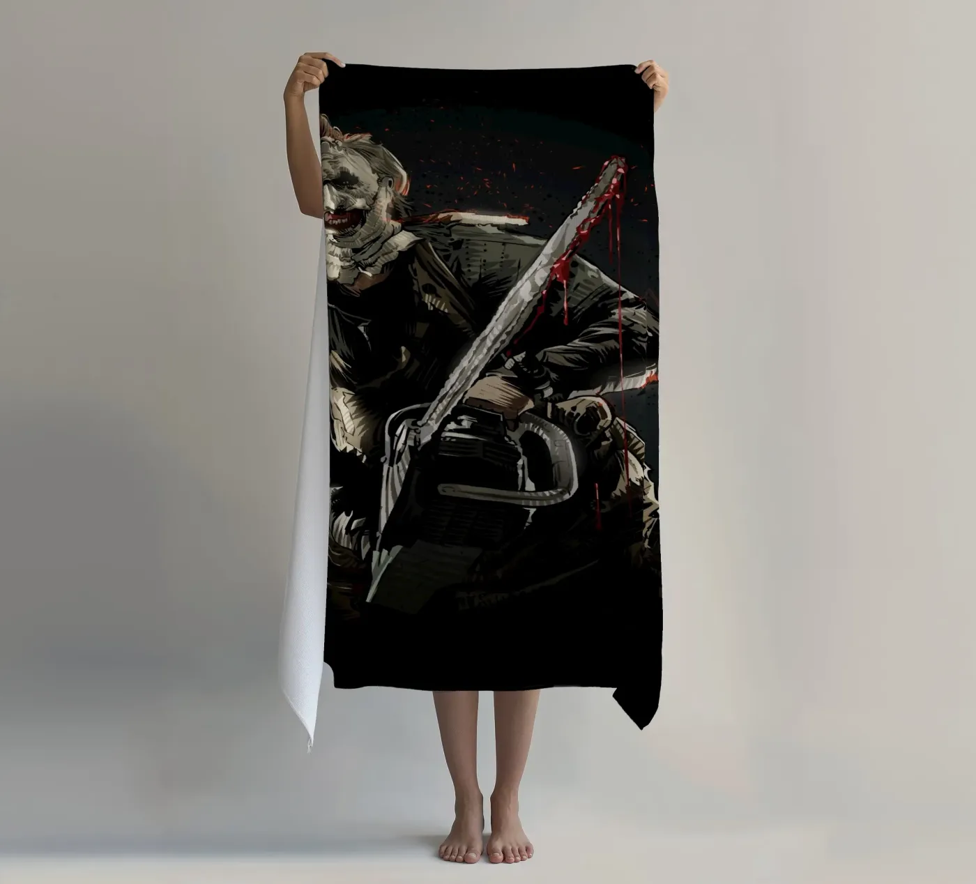 Leatherface beach towel by nabakumov