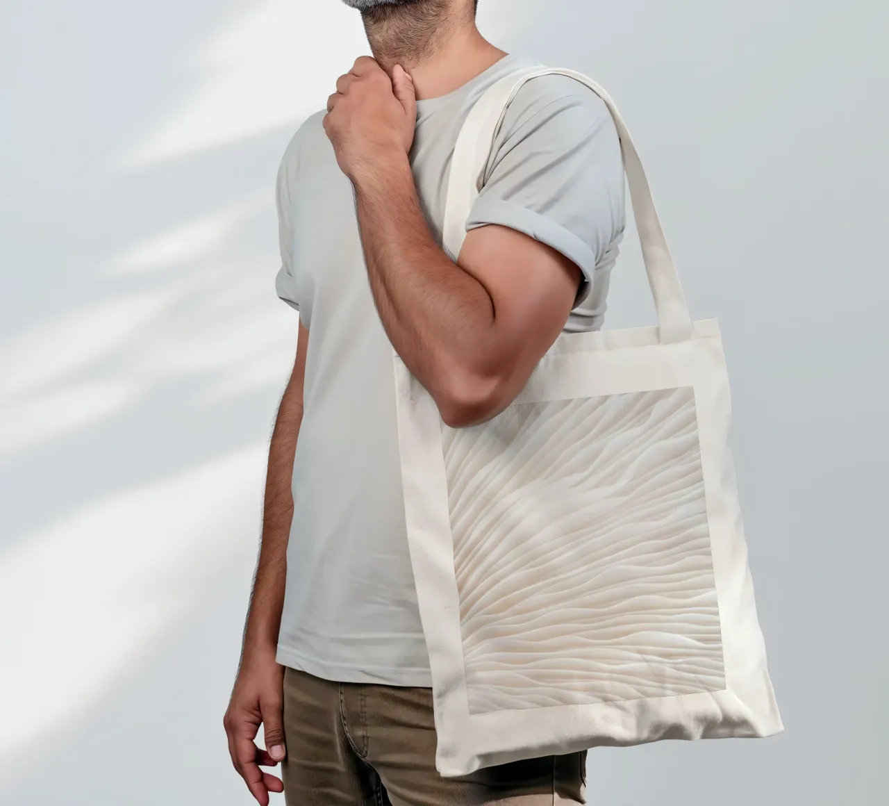 Gentle waves - Abstract texture design tote bag by Whole©