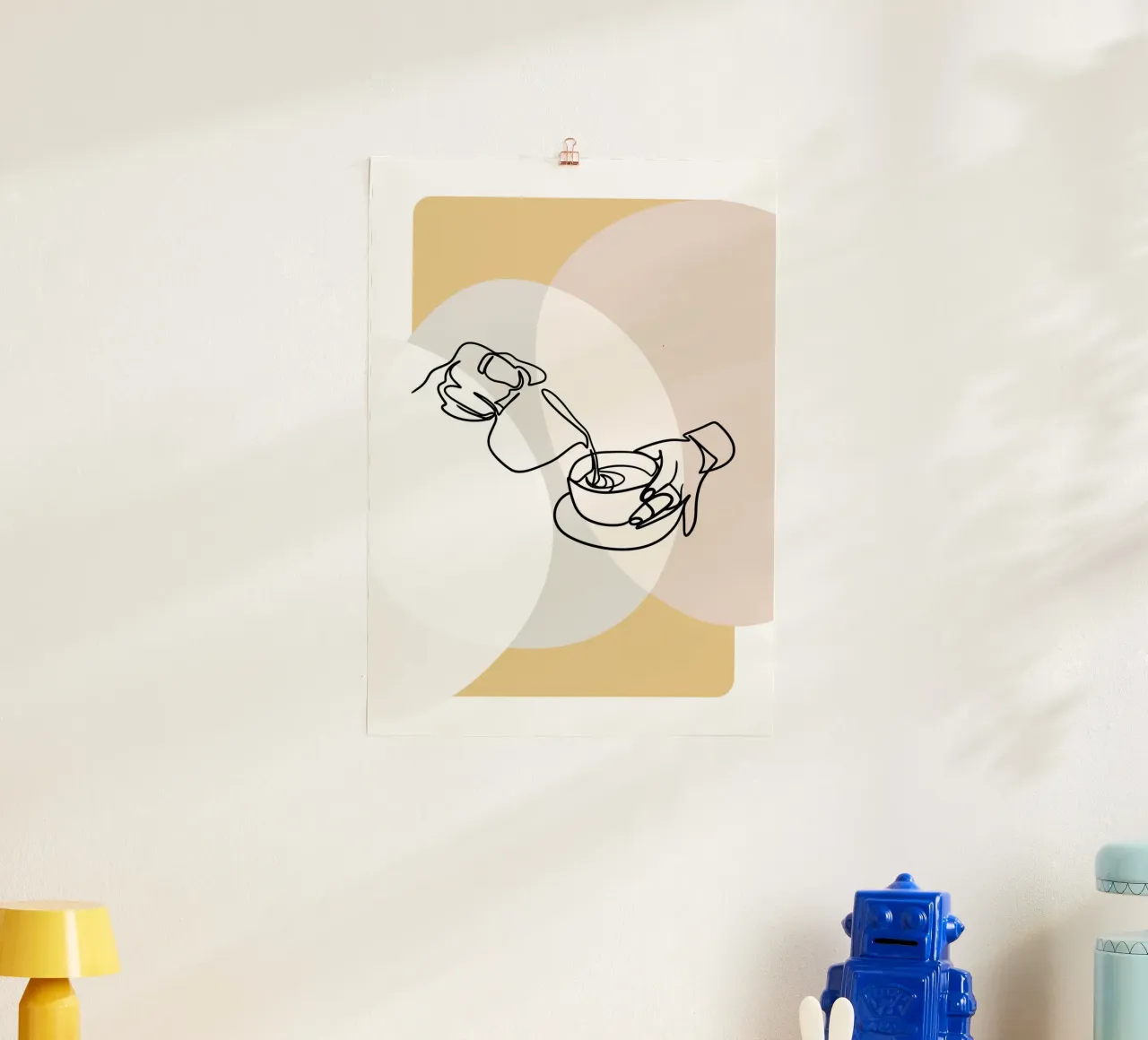Coffee into a cup poster con telaio in plastica da LisaArtes