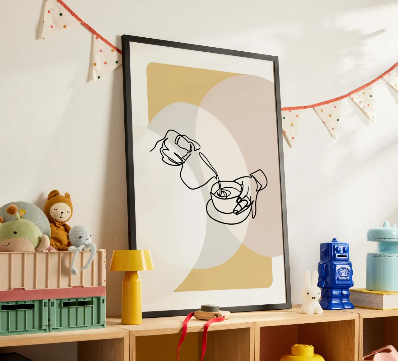 Coffee into a cup poster con telaio in plastica da LisaArtes