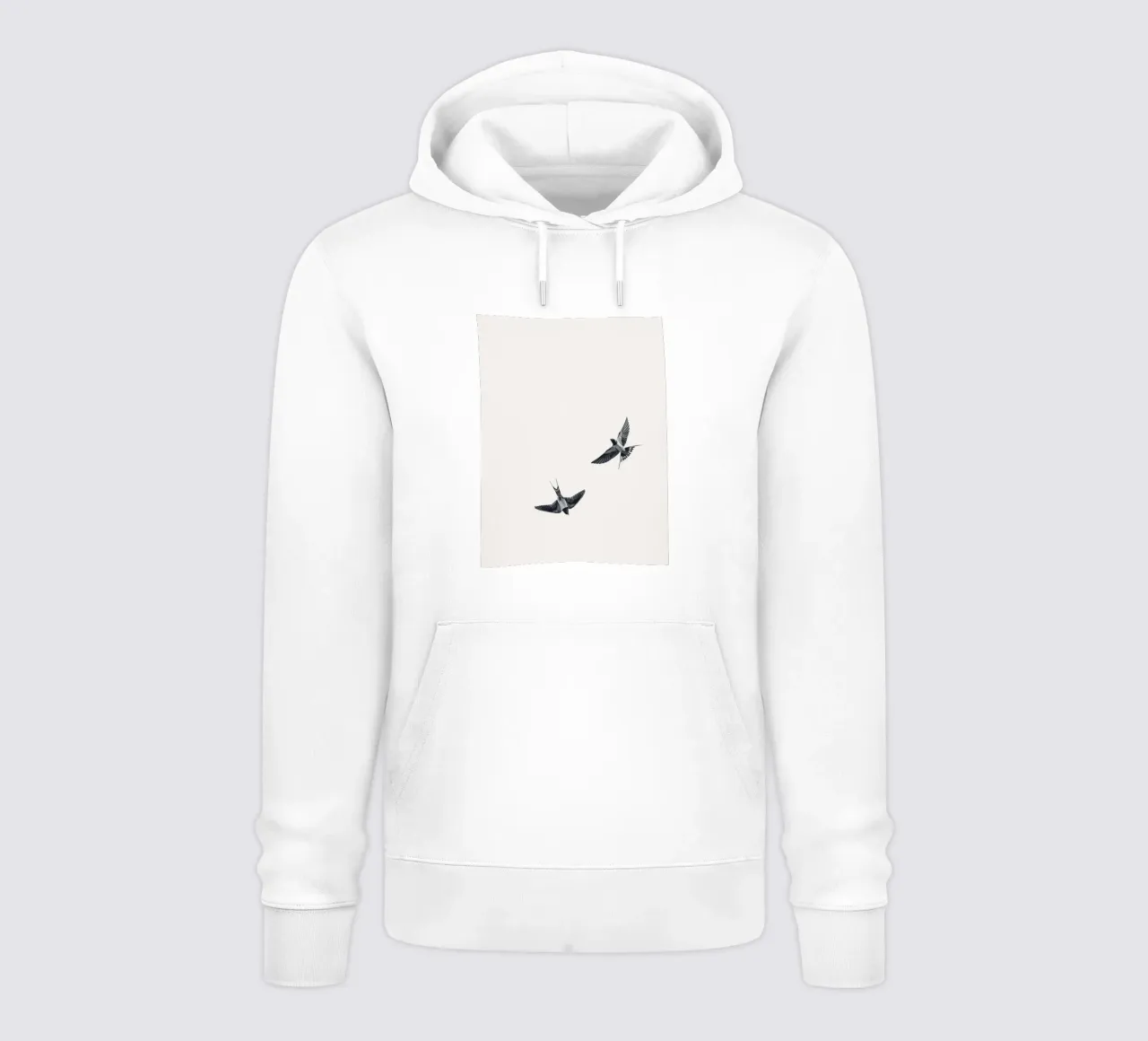 Twee zwaluwen - Minimalistisch natuurlijk ontwerp hoodie van Whole©