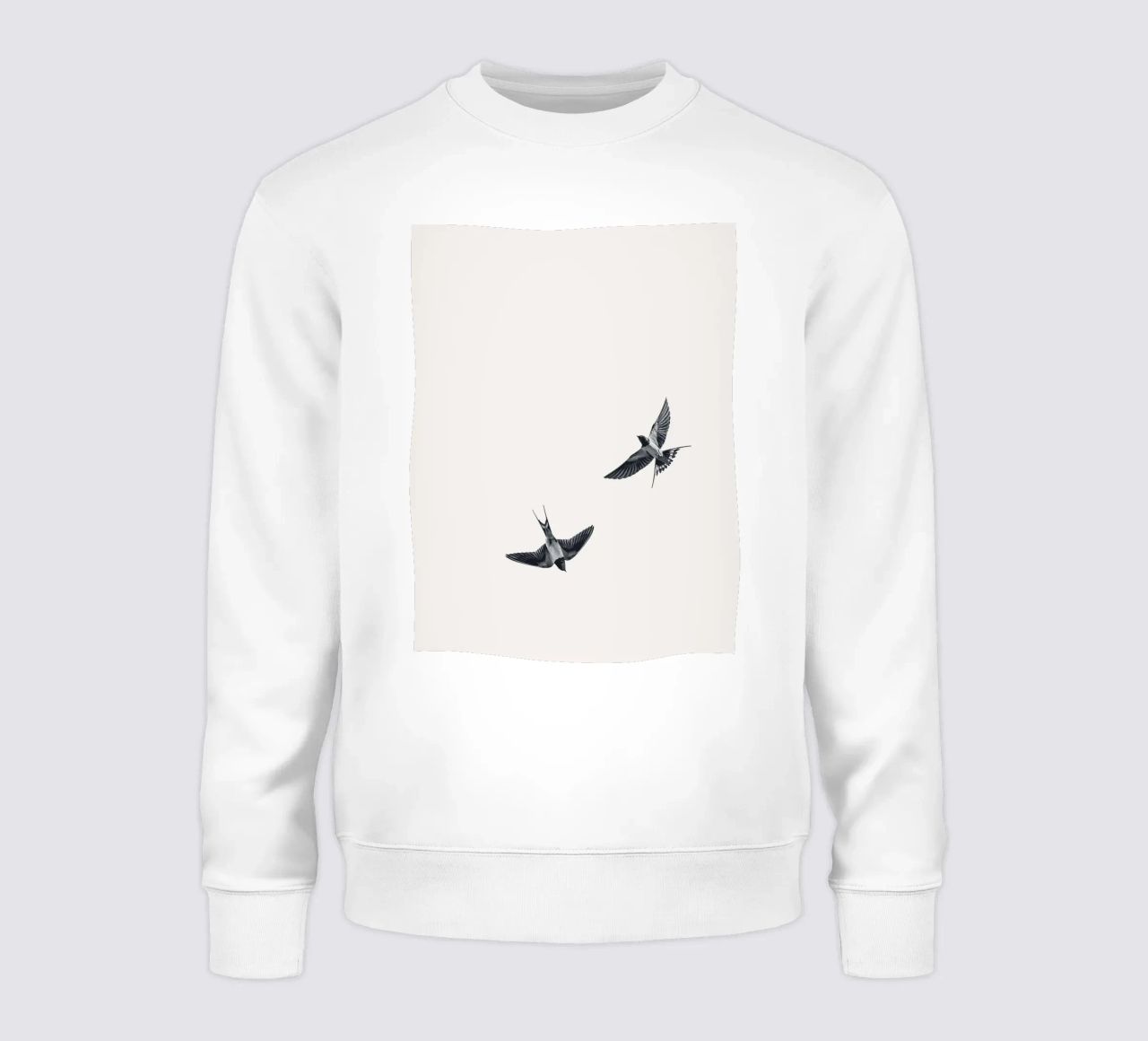 Twee zwaluwen - Minimalistisch natuurlijk ontwerp sweatshirt van Whole©