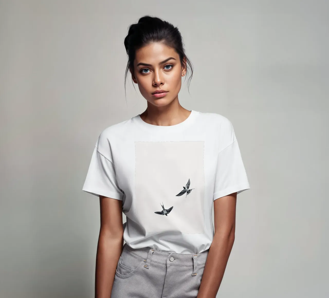 Twee zwaluwen - Minimalistisch natuurlijk ontwerp t-shirt van Whole©