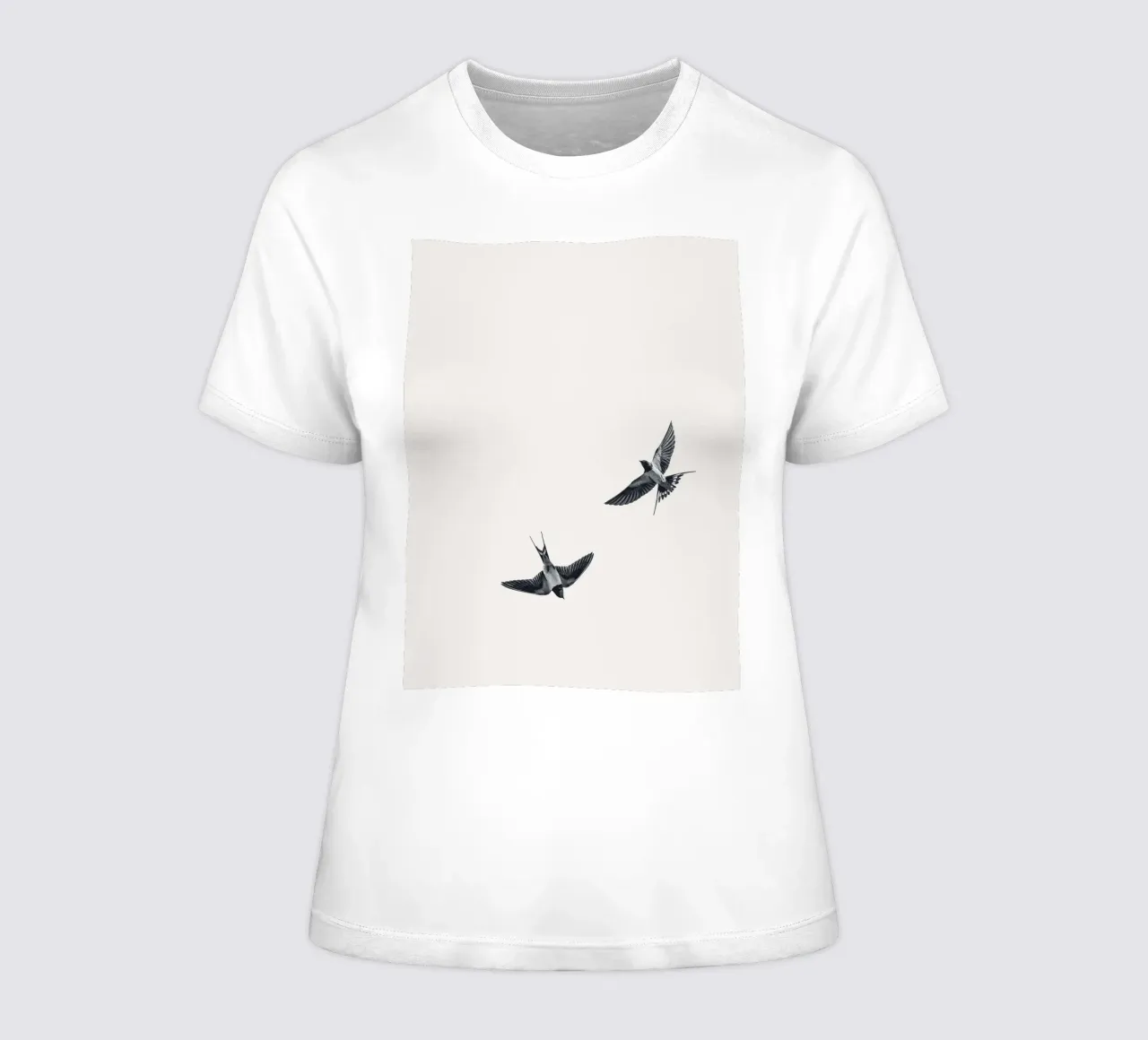 Deux hirondelles - Design naturel minimaliste t-shirt ajusté pour femmes de Whole©