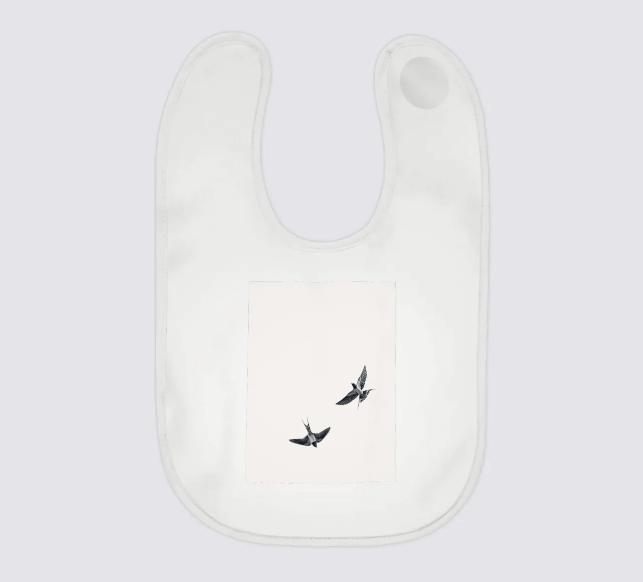 Twee zwaluwen - Minimalistisch natuurlijk ontwerp baby slabbetje van Whole©