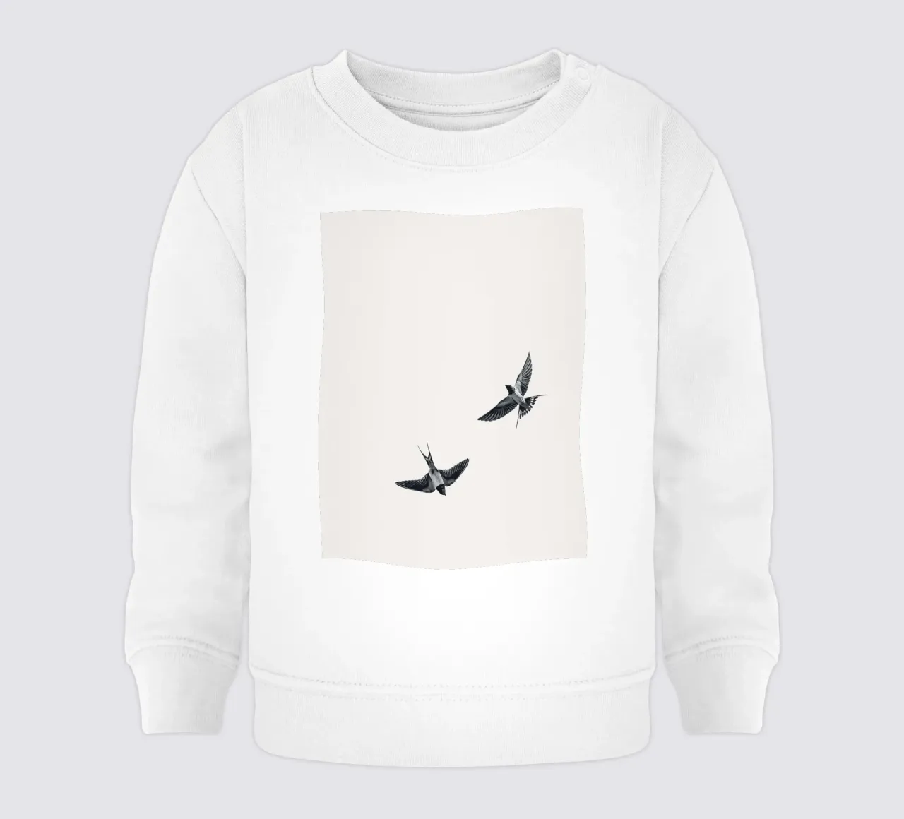 Zwei Schwalben – Minimalistisches Naturdesign Baby Sweatshirt von Whole©