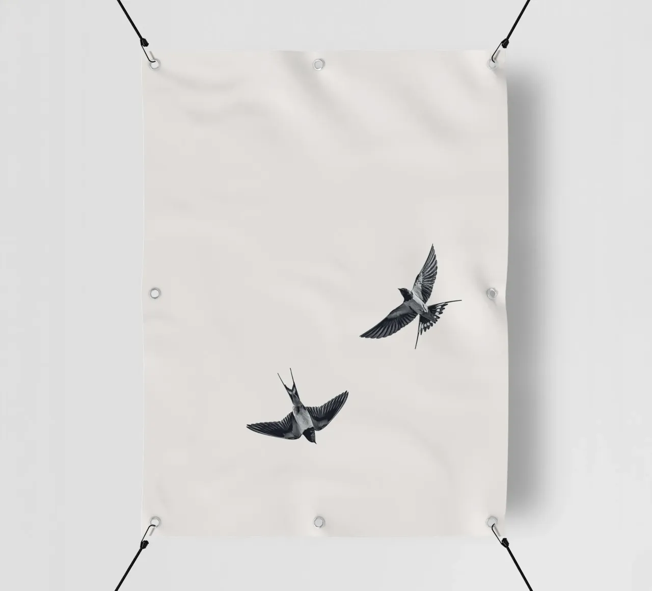 Twee zwaluwen - Minimalistisch natuurlijk ontwerp pvc-zeil van Whole©