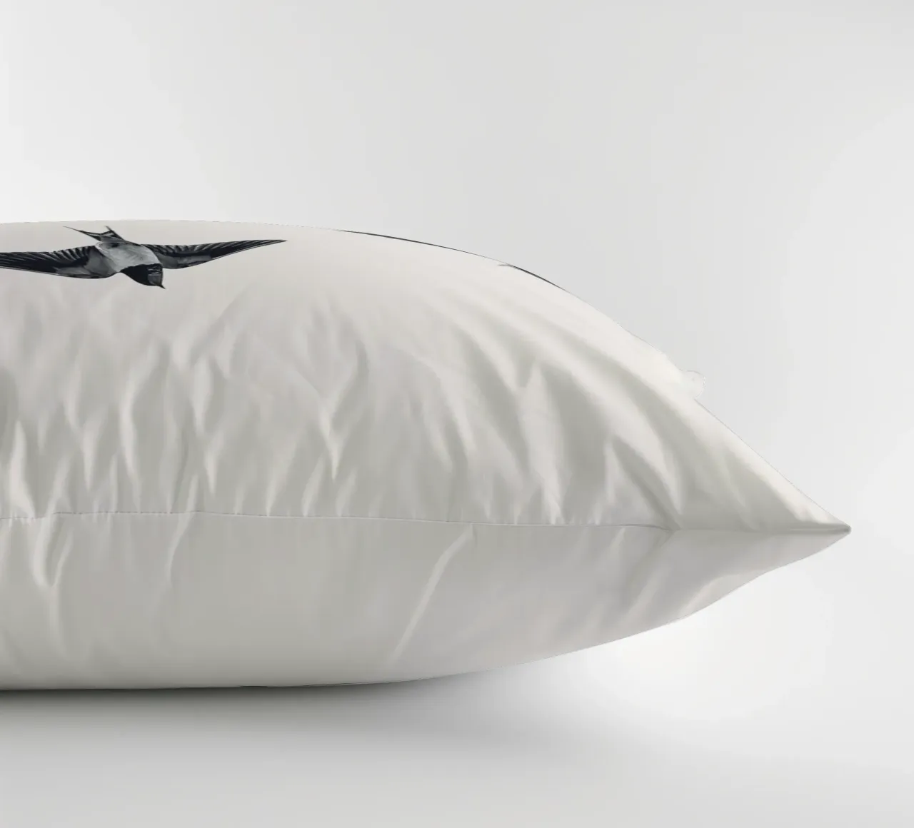 Twee zwaluwen - Minimalistisch natuurlijk ontwerp kussen van Whole©