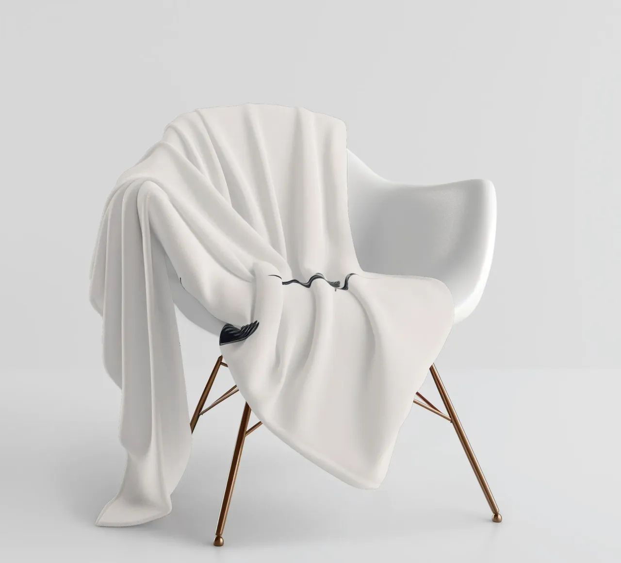 Twee zwaluwen - Minimalistisch natuurlijk ontwerp fleecedeken van Whole©