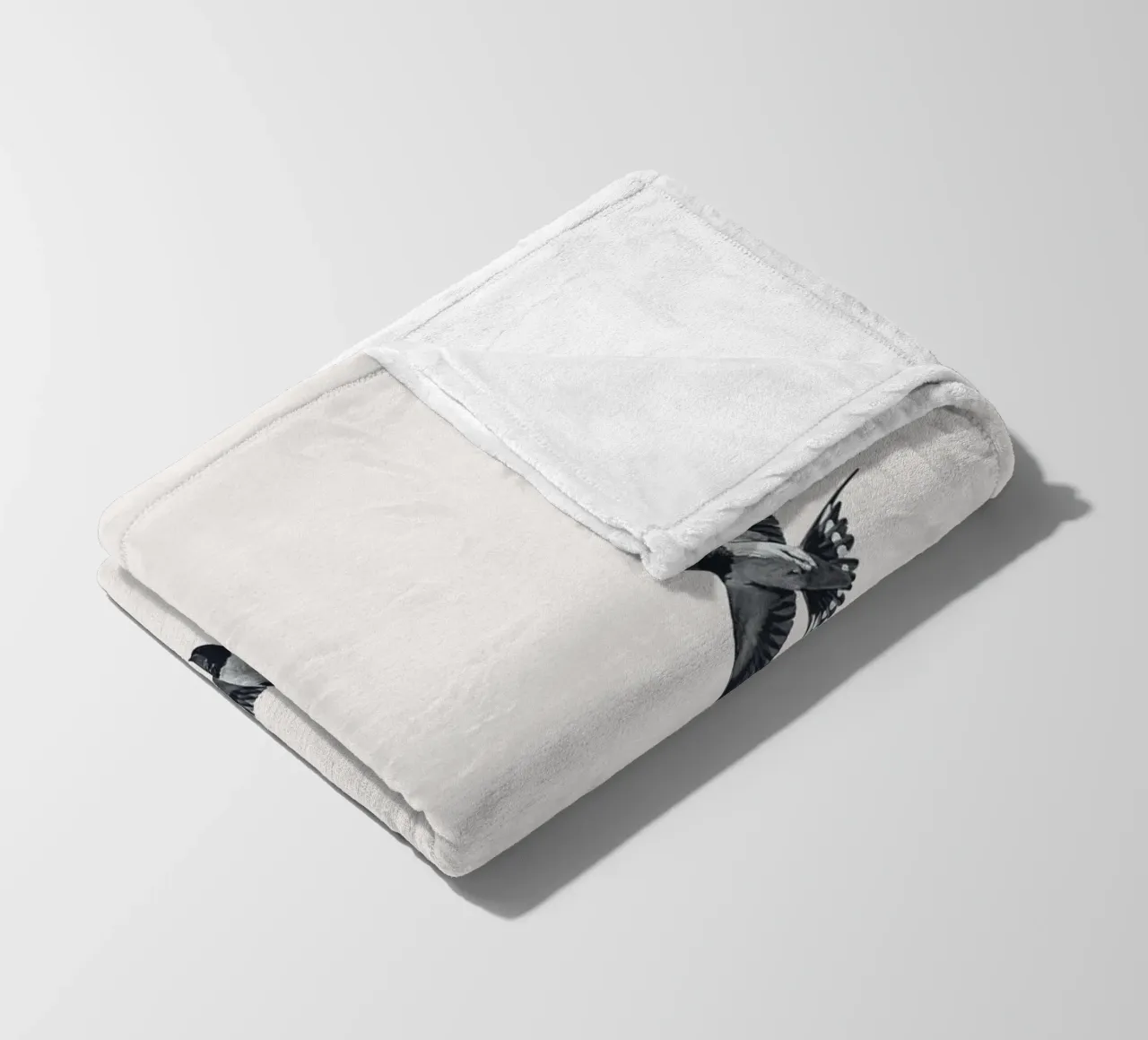 Twee zwaluwen - Minimalistisch natuurlijk ontwerp fleecedeken van Whole©