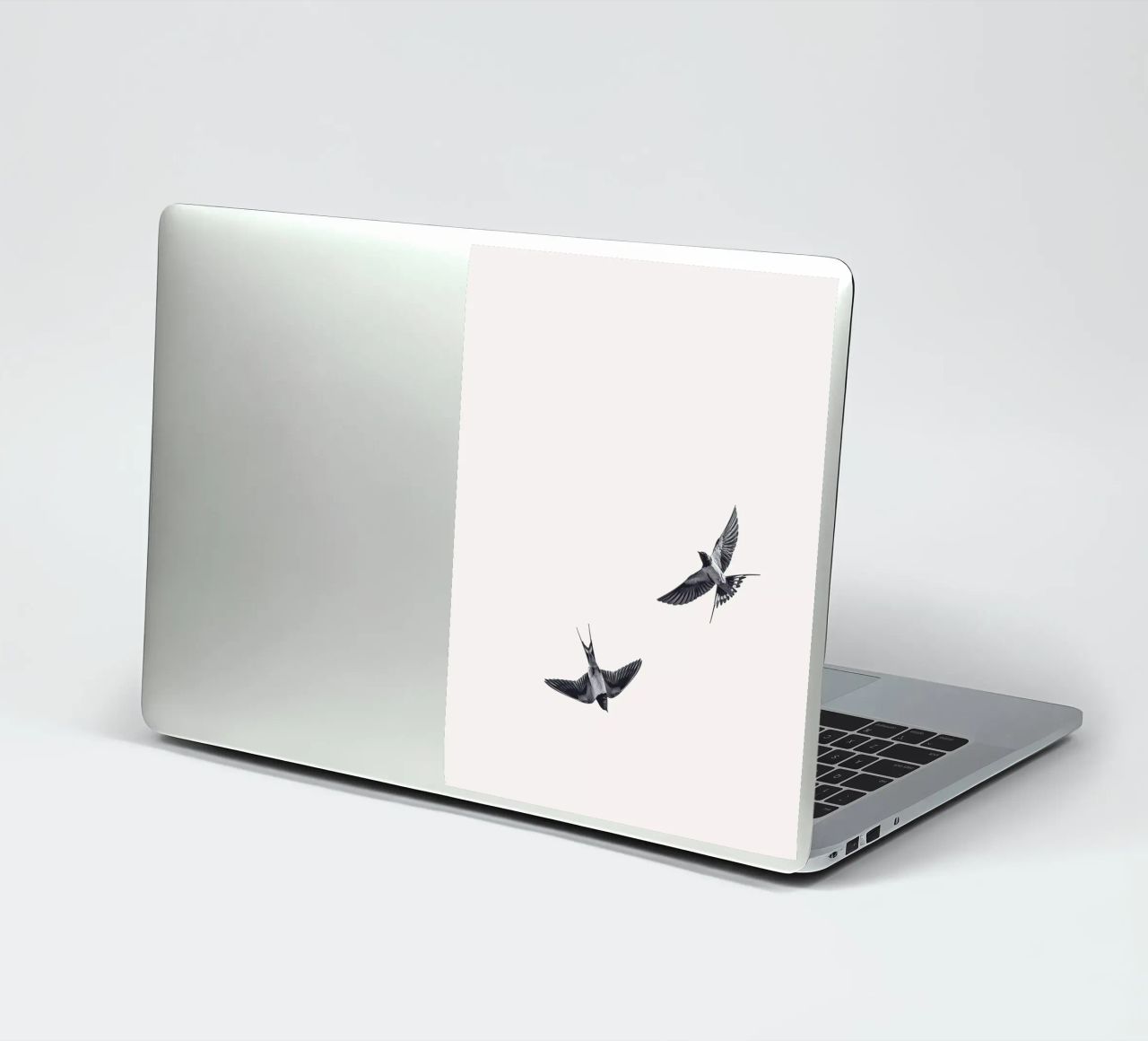 Twee zwaluwen - Minimalistisch natuurlijk ontwerp sticker van Whole©