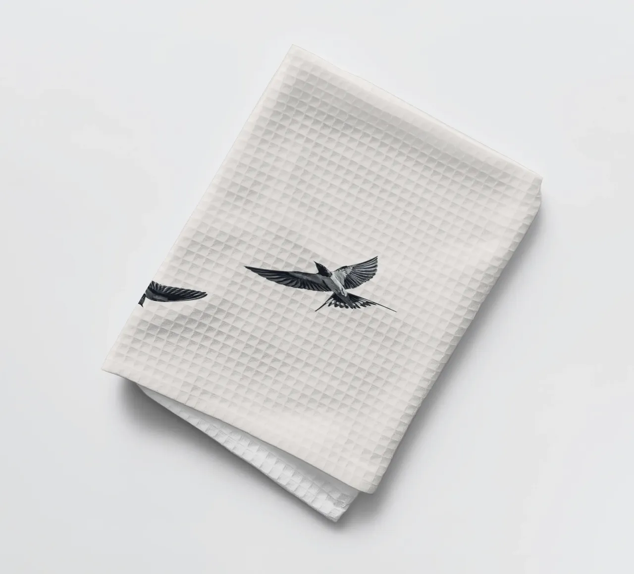 Twee zwaluwen - Minimalistisch natuurlijk ontwerp theedoek van Whole©