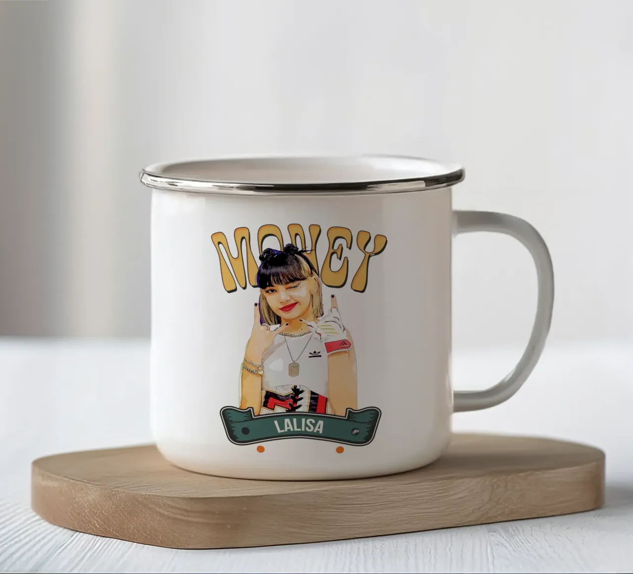 Money Lisa tazza in smalto da Gunawan Rb