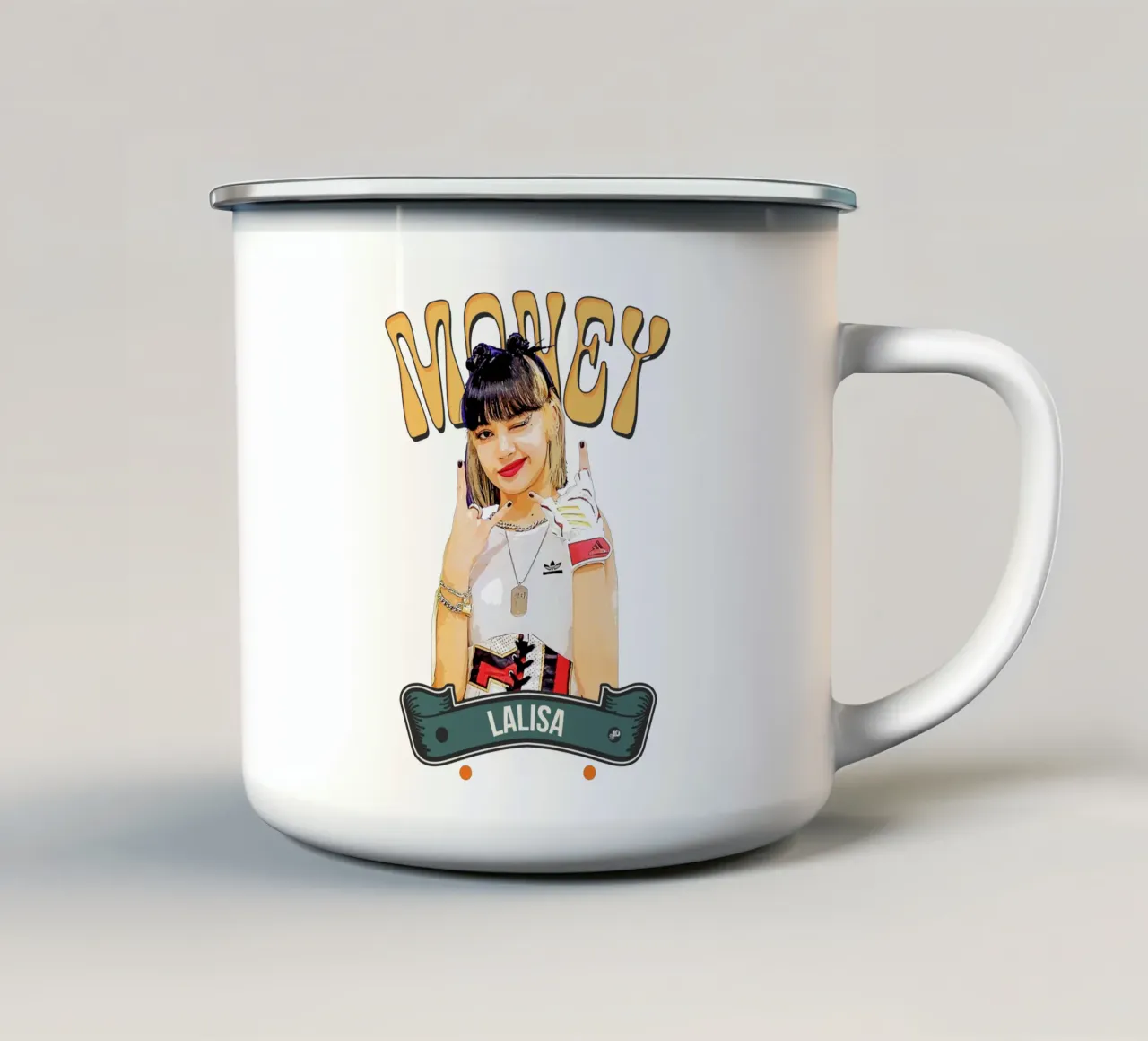 Money Lisa tazza in smalto da Gunawan Rb