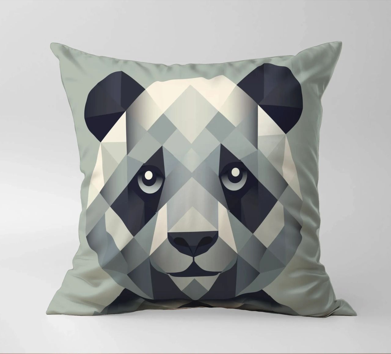 Une force douce : le panda dans l'art géométrique coussin de namosh