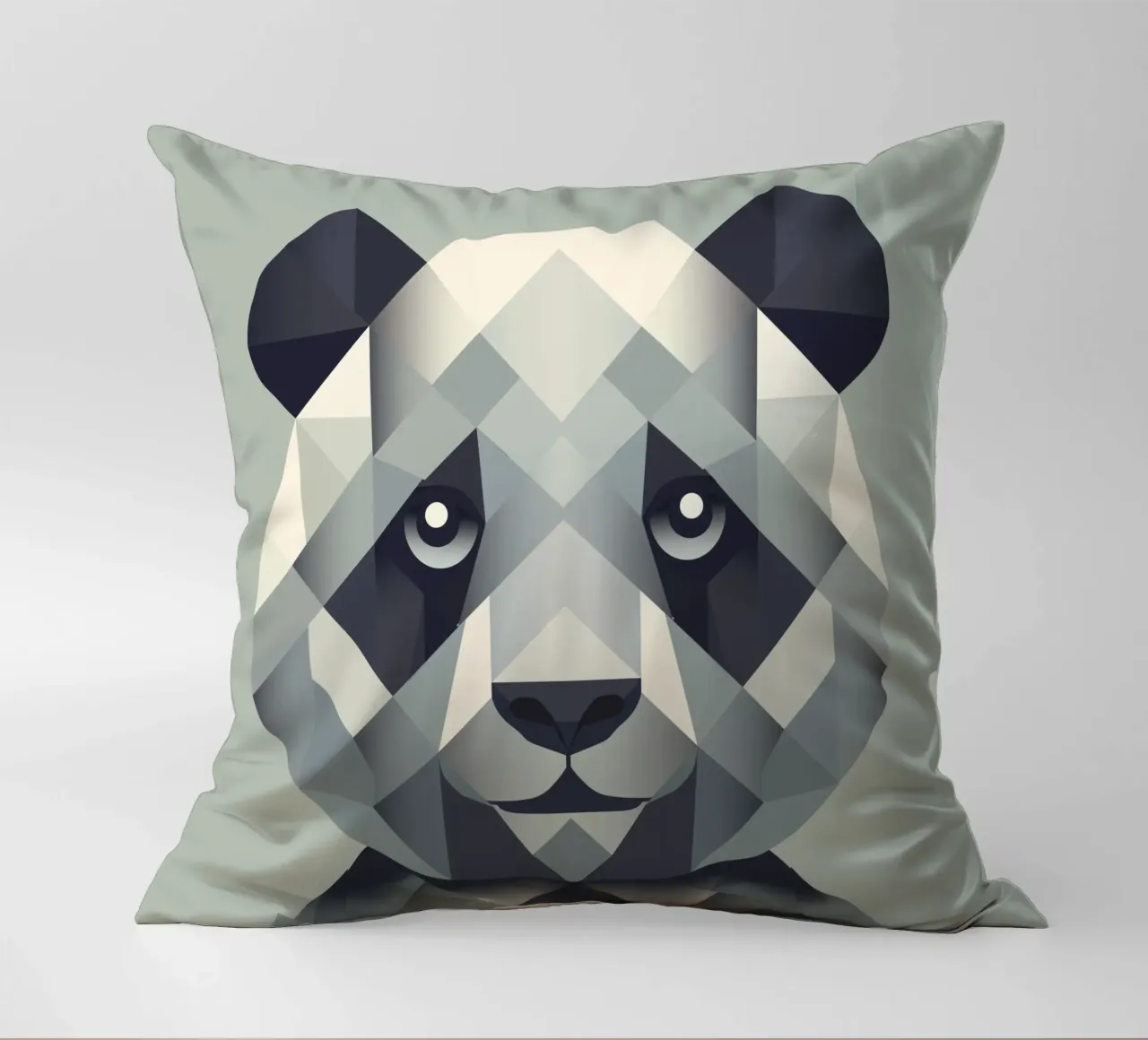 Potenza gentile: il panda nell'arte geometrica cuscino da namosh