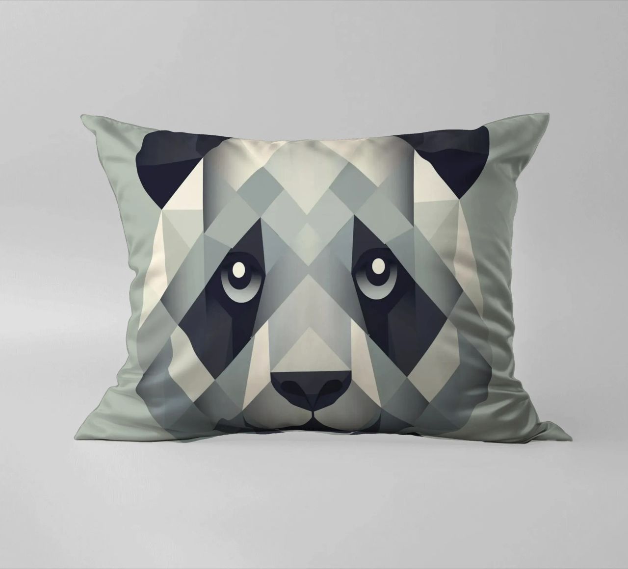 Une force douce : le panda dans l'art géométrique coussin de namosh