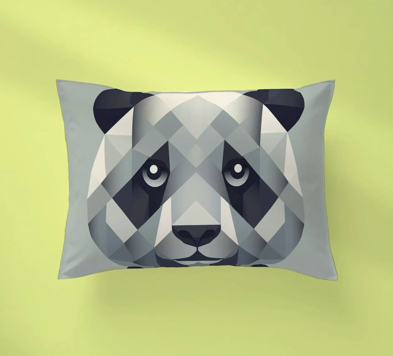 Une force douce : le panda dans l'art géométrique coussin de namosh