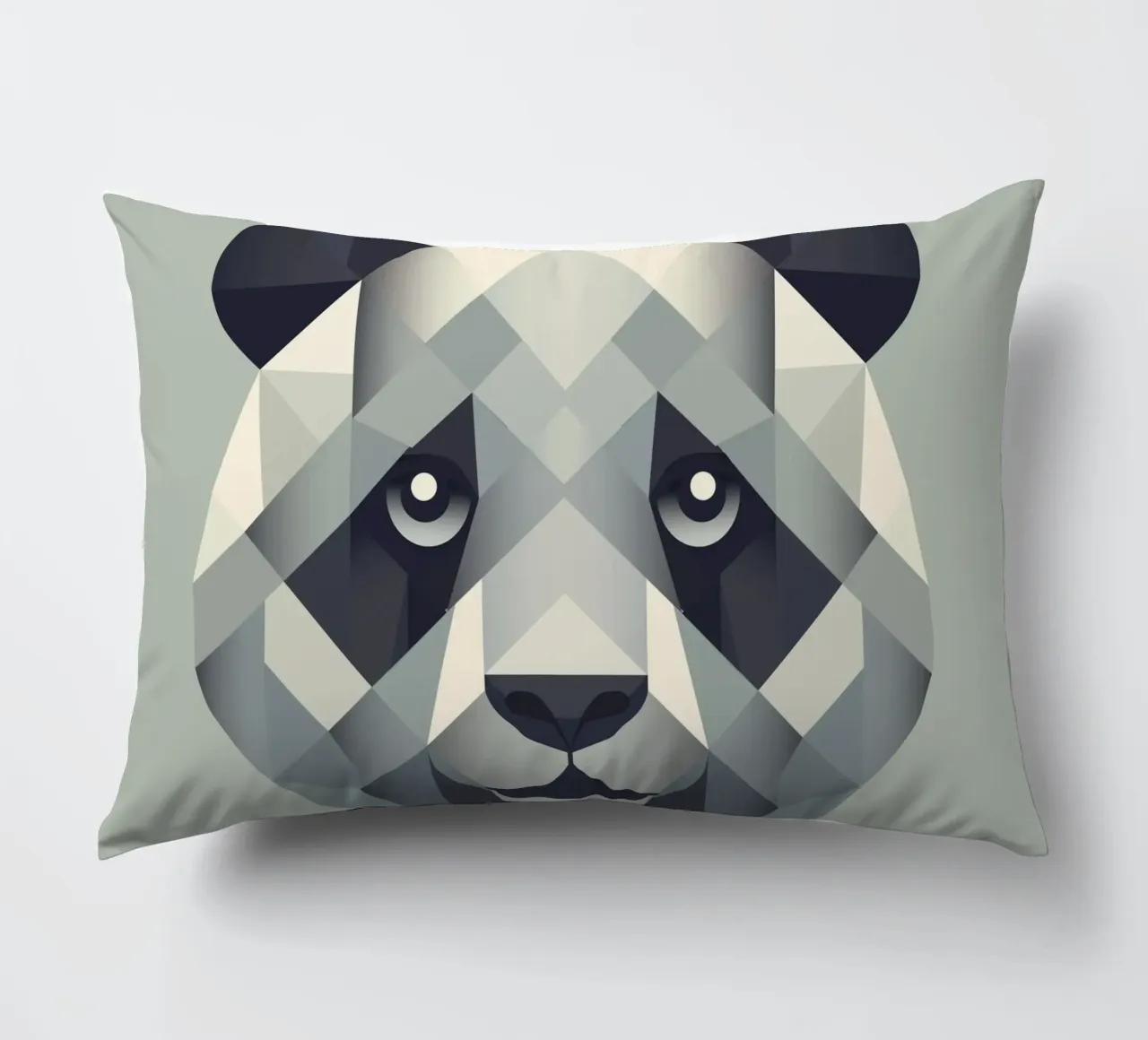 Potenza gentile: il panda nell'arte geometrica cuscino da namosh