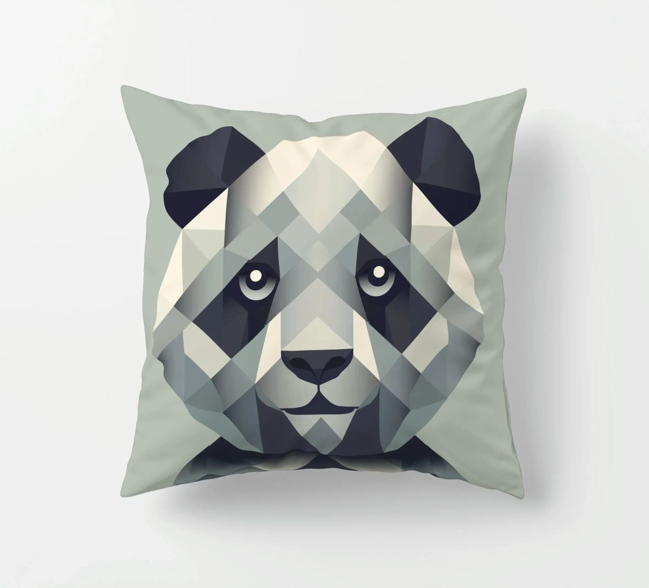 Une force douce : le panda dans l'art géométrique coussin de namosh
