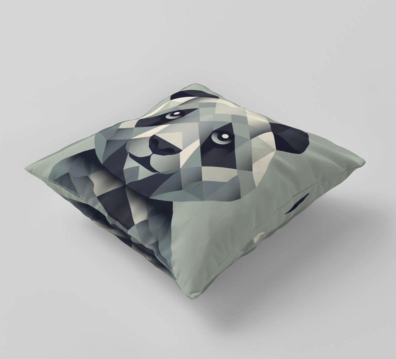 Une force douce : le panda dans l'art géométrique coussin de namosh