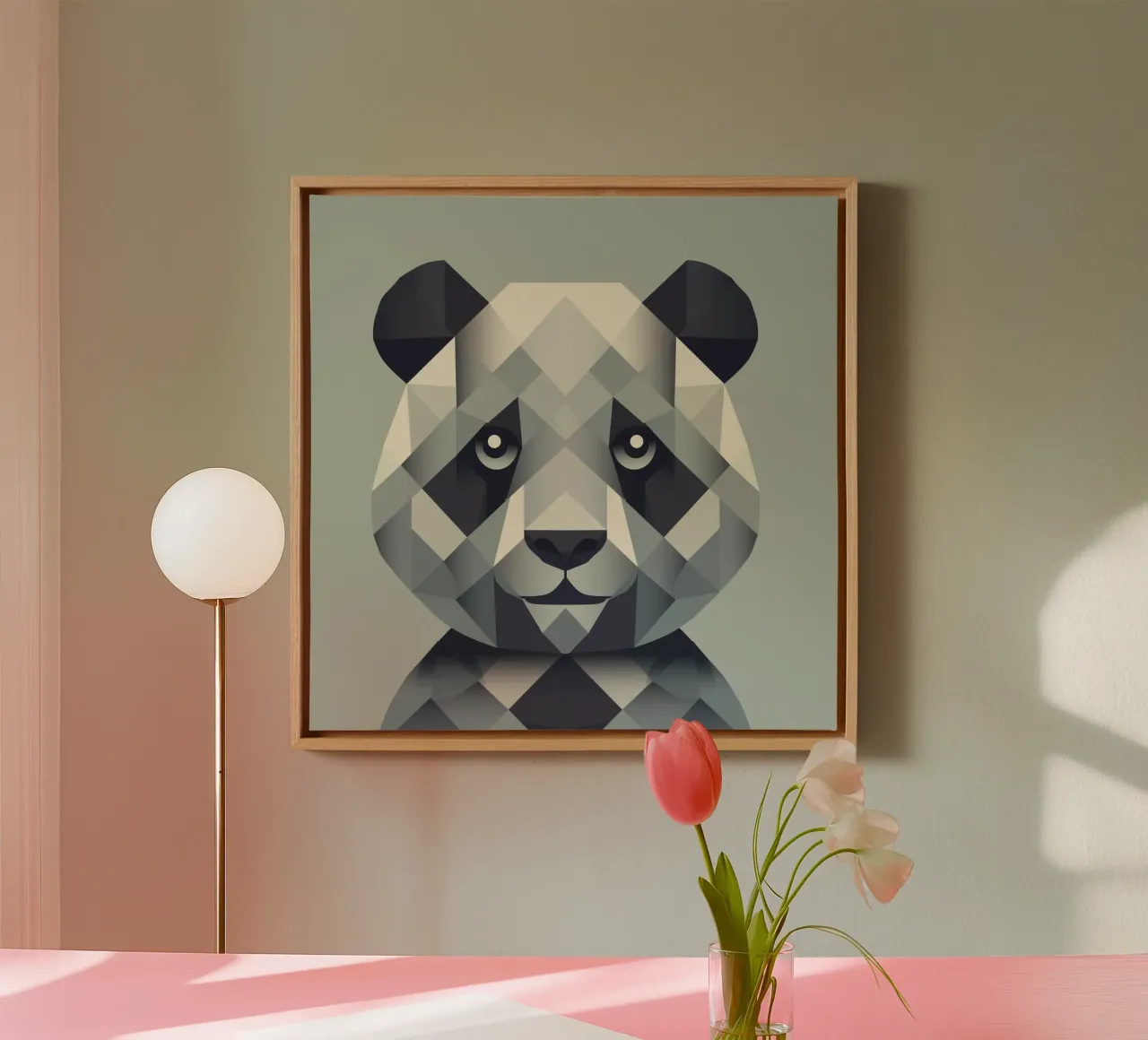 Une force douce : le panda dans l'art géométrique toile avec Caisse américaine de namosh