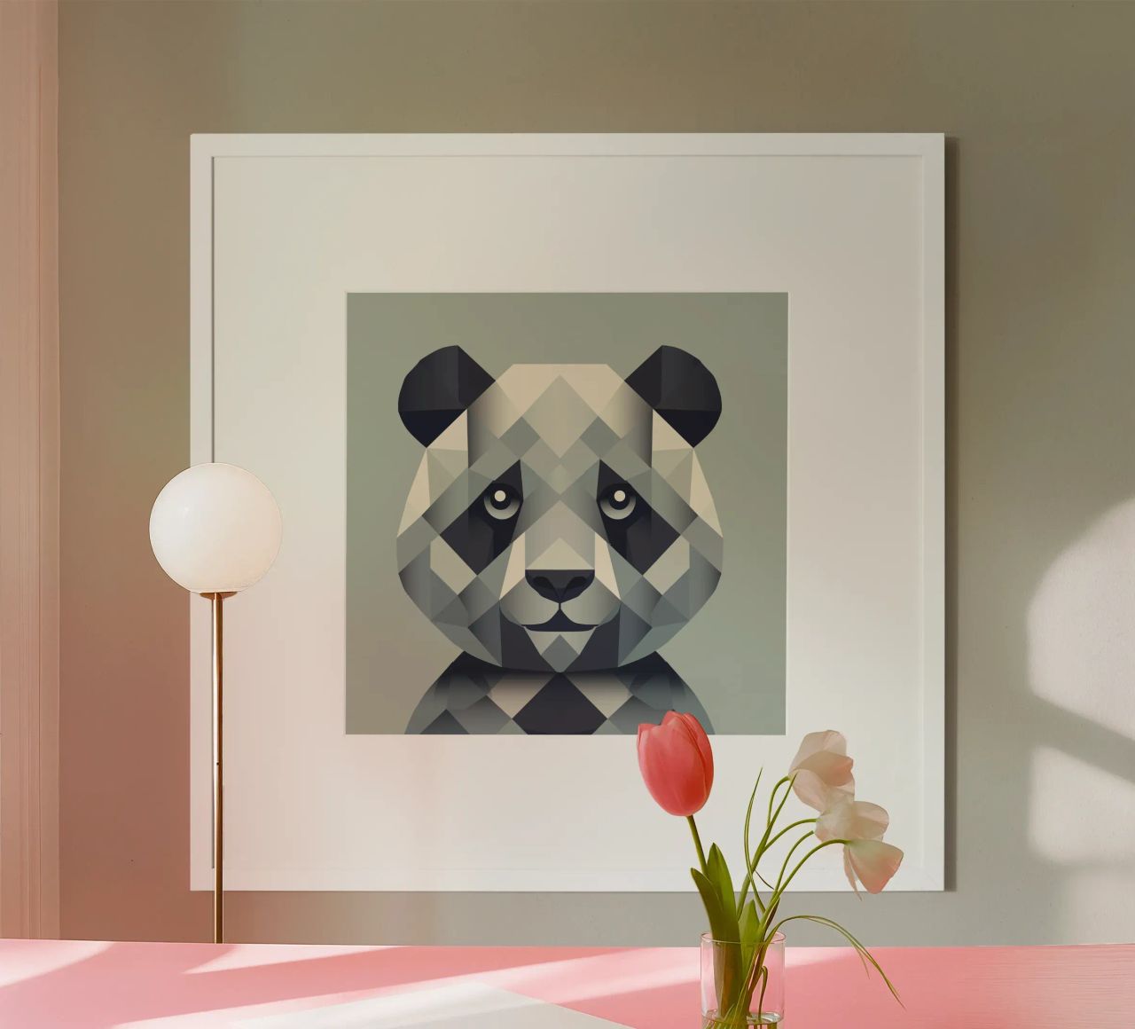 Une force douce : le panda dans l'art géométrique poster de namosh