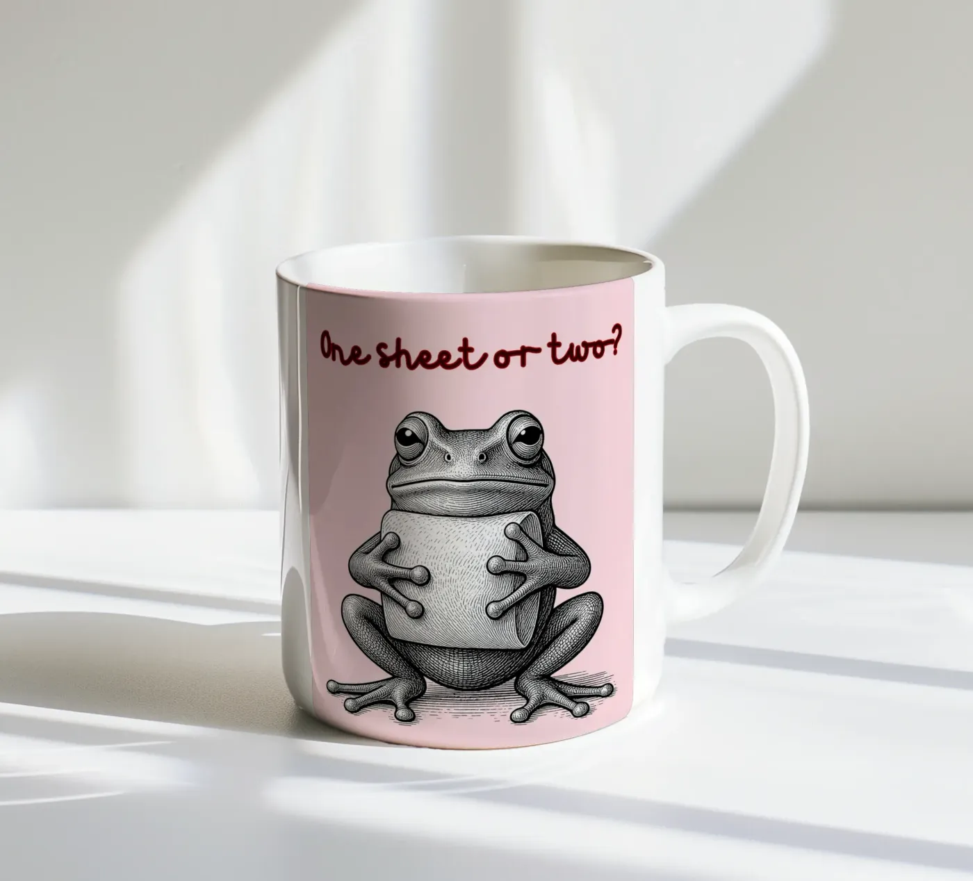 one sheet or two ceramic mug by seempouls