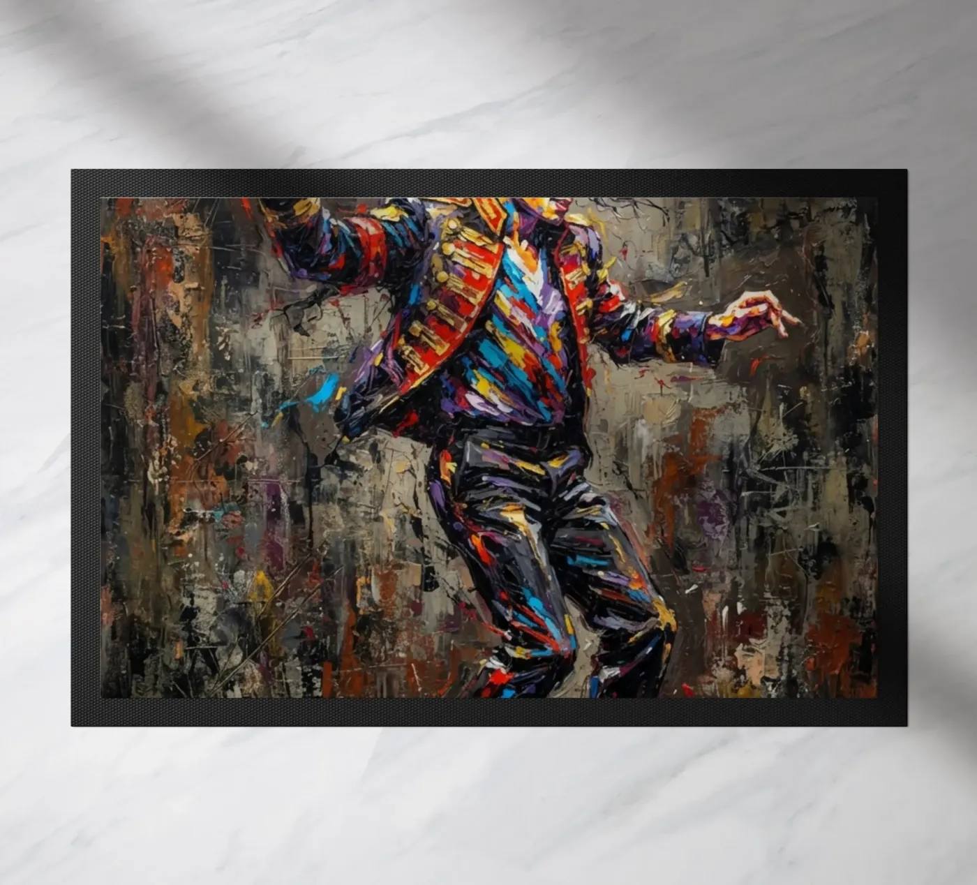 Michael Jackson abstract doormat by Darah Juang