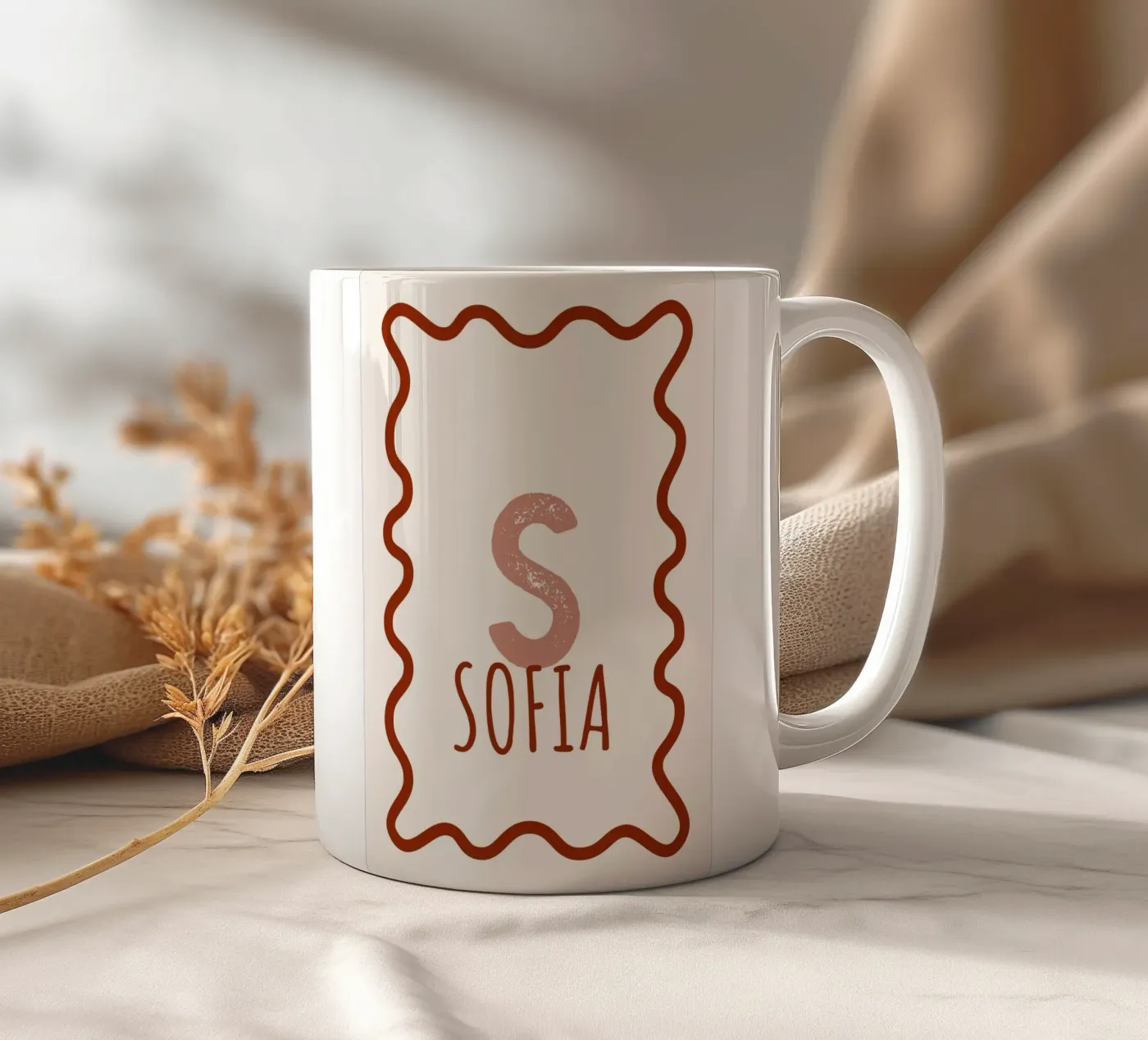 NAME - EDITABLE ceramic mug by zeriayam arts