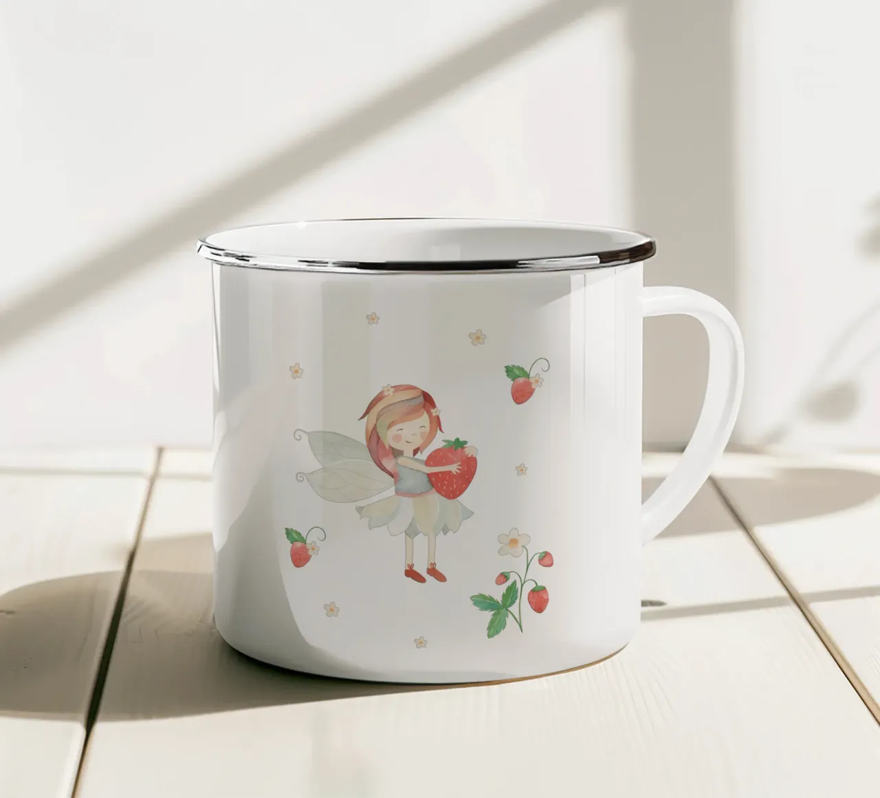 La ragazza delle fragole tazza in smalto da Sabrina Ziegenhorn