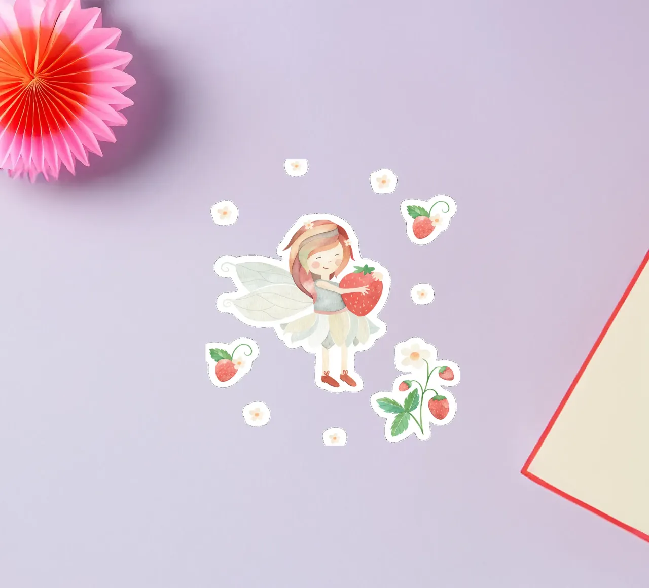 Strawberry girl sticker by Sabrina Ziegenhorn