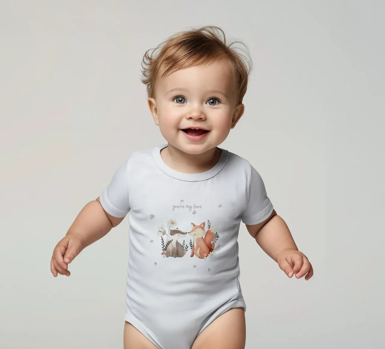 Fuchs & Dachs Kurzarm Babybody von Sabrina Ziegenhorn