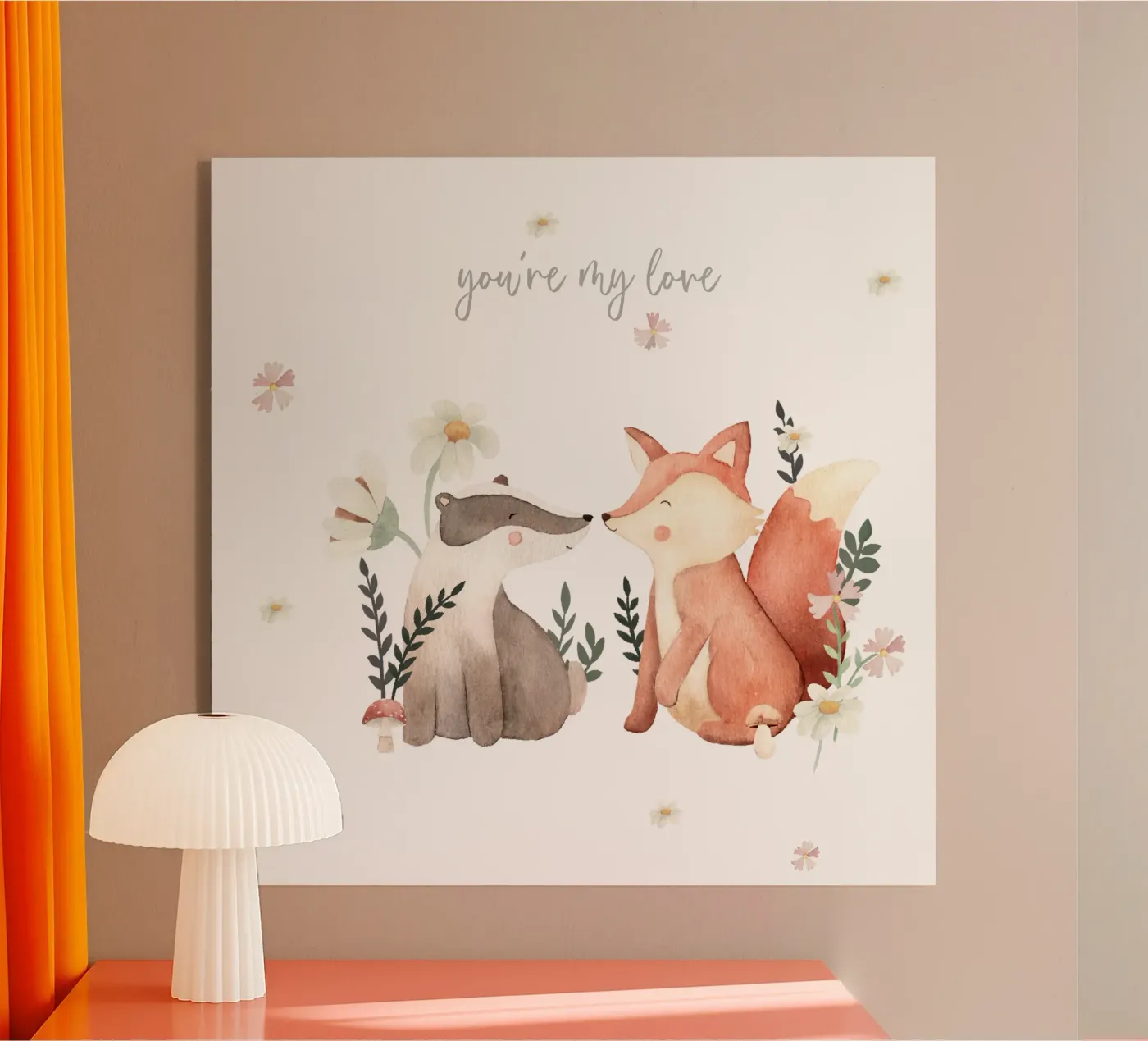 Fox & Badger Acryl-Glas von Sabrina Ziegenhorn