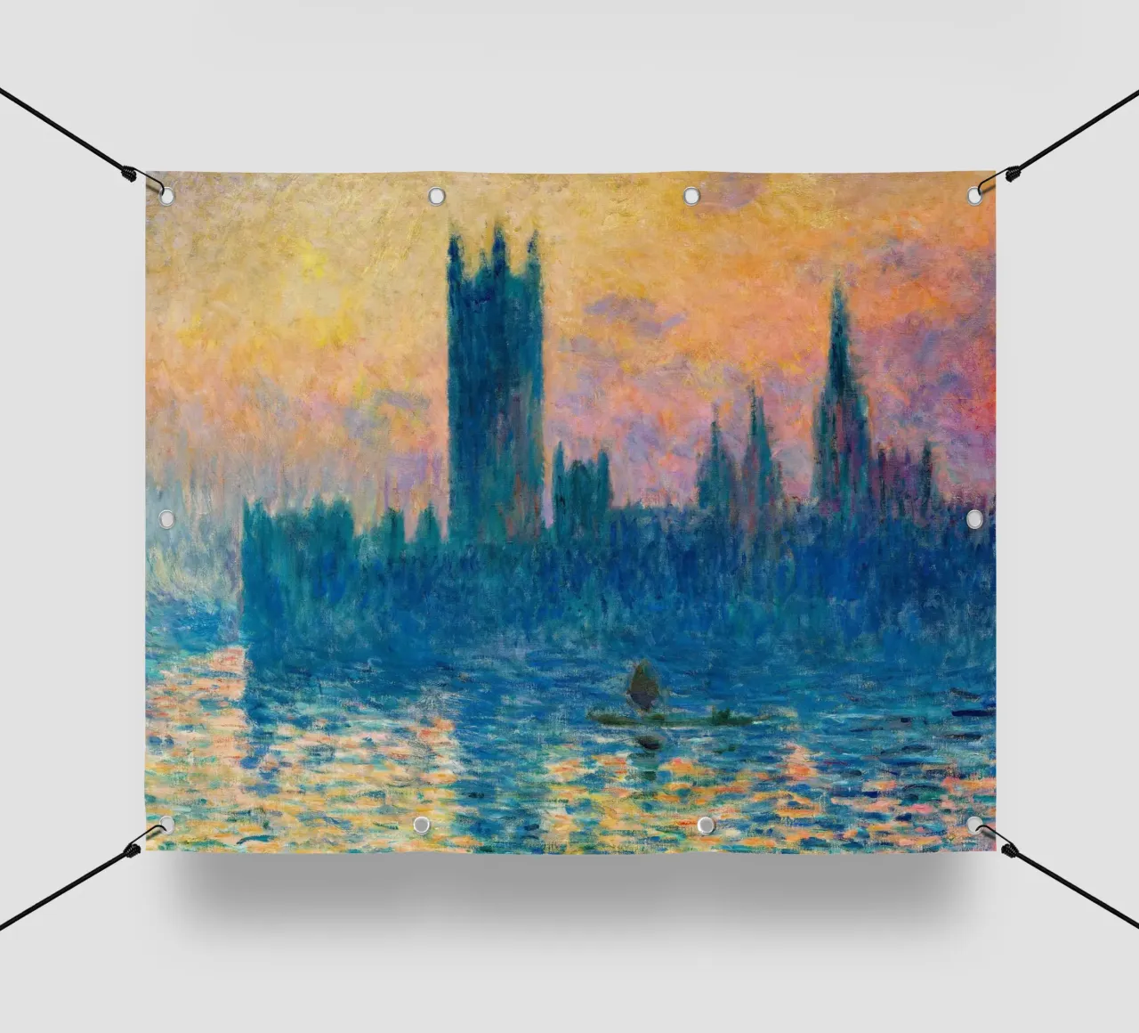 Claude Monet - Il Palazzo del Parlamento, tramonto telo in pvc da William Store